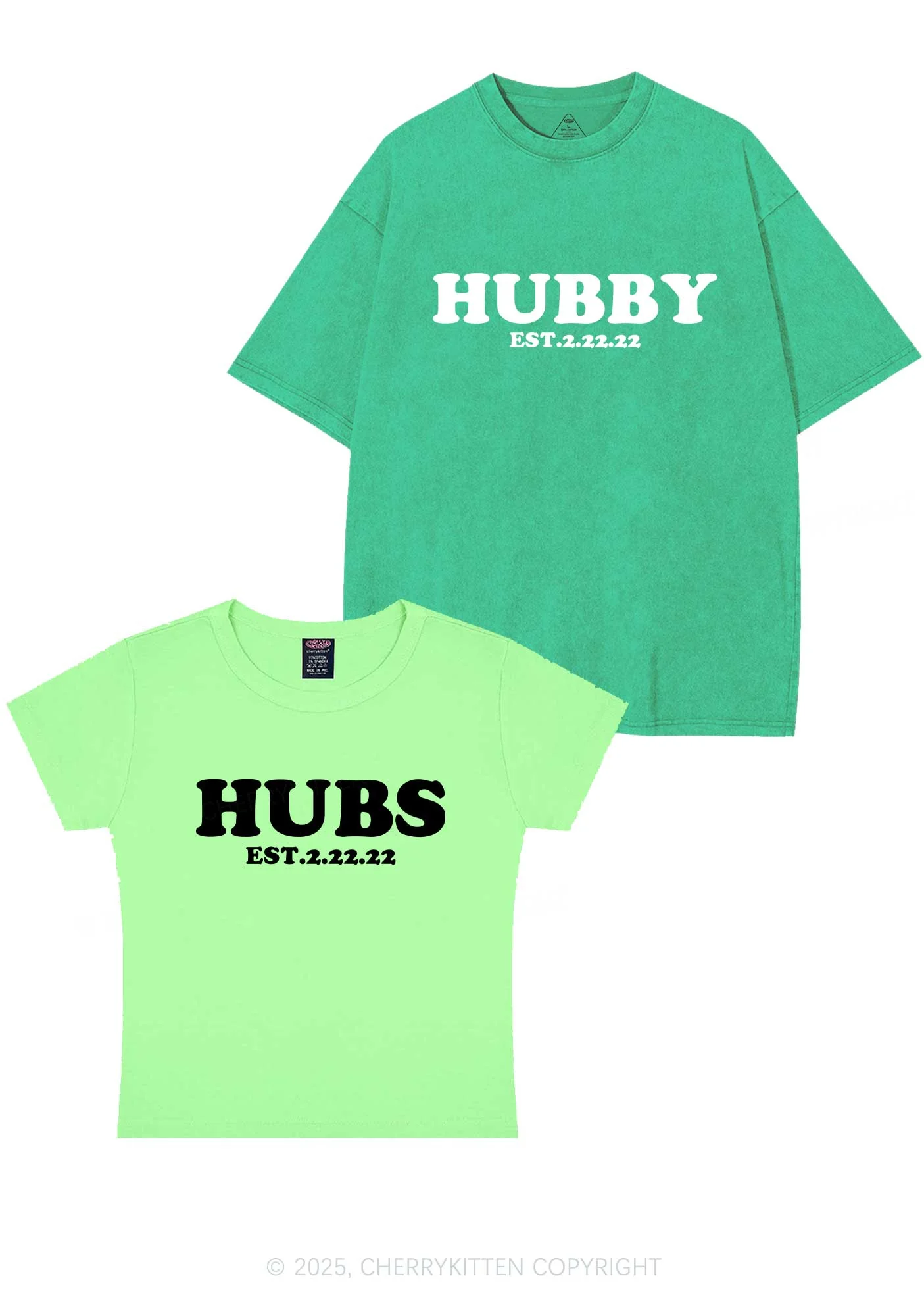 Hubs Hubby Y2K Valentine's Day Couple Shirt Cherrykitten - Image 13