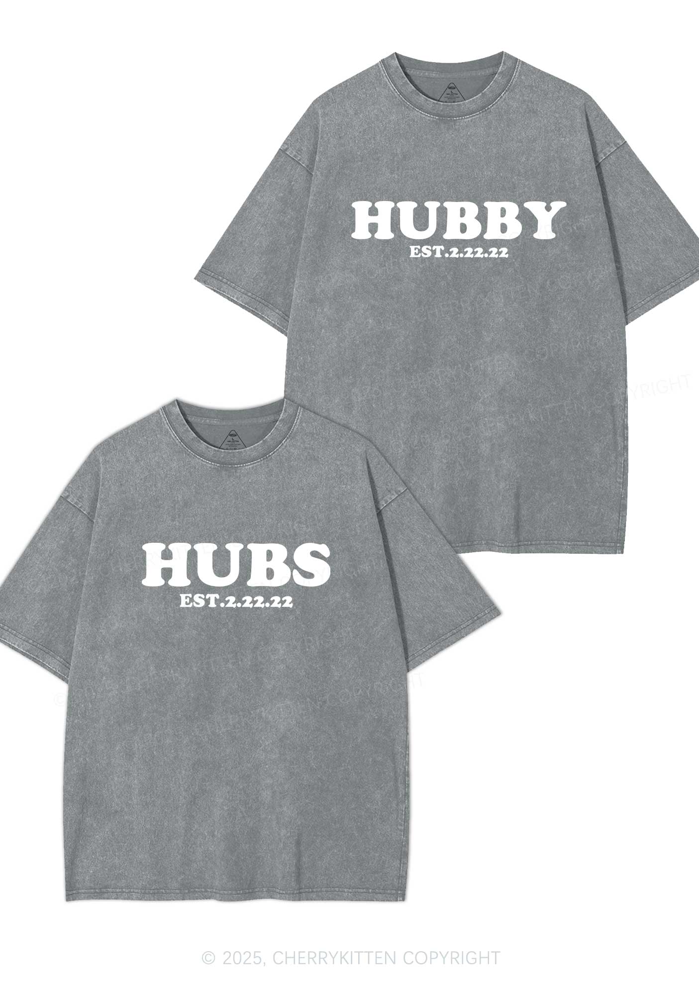 Hubs Hubby Y2K Valentine's Day Washed Tee Cherrykitten - Image 7