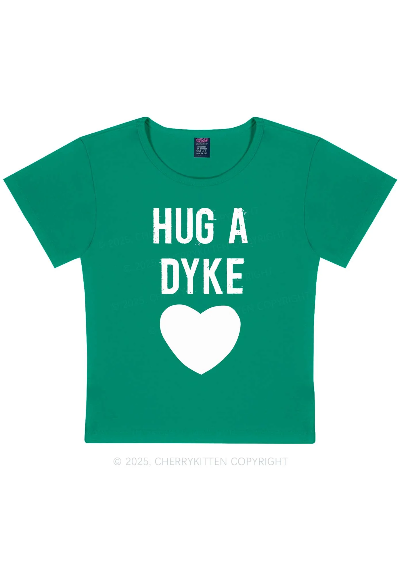 Hug A Dyke Y2K Baby Tee Cherrykitten - Image 11