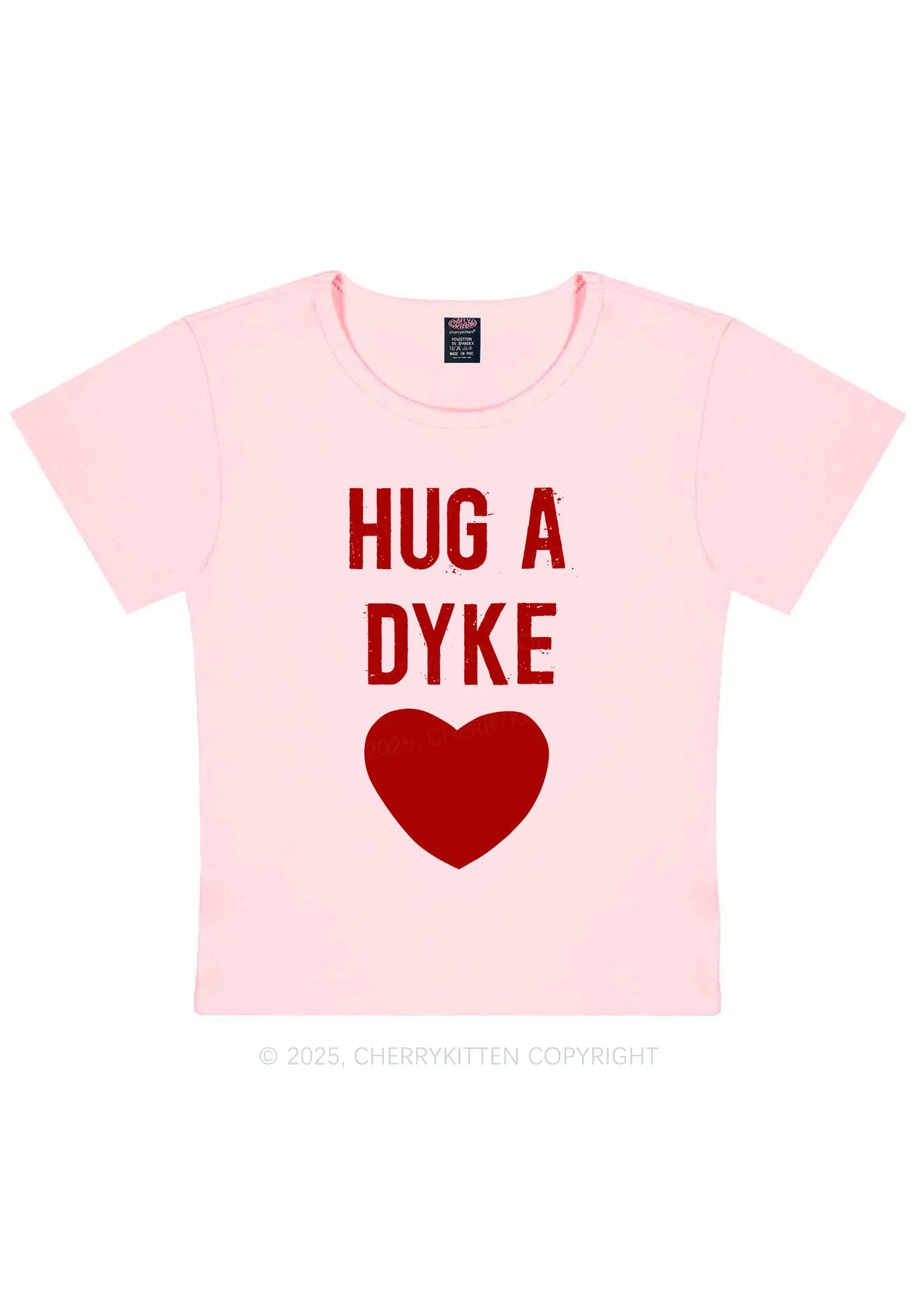 Hug A Dyke Y2K Baby Tee Cherrykitten - Image 12