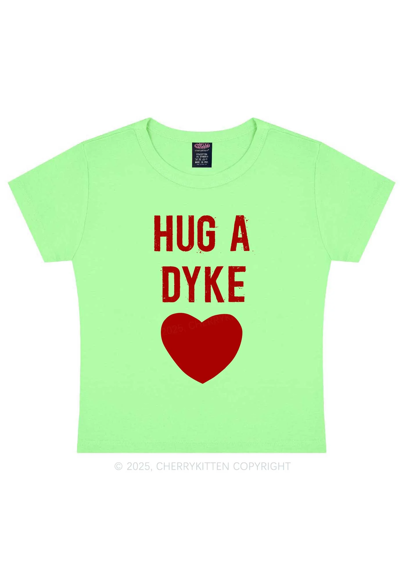 Hug A Dyke Y2K Baby Tee Cherrykitten - Image 13