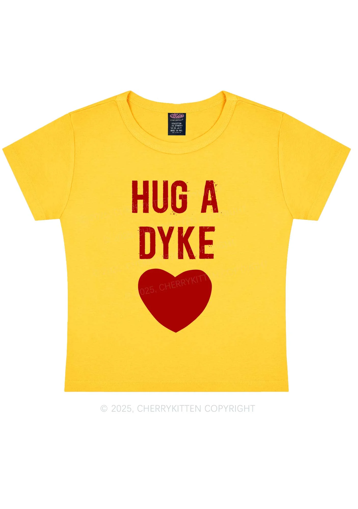 Hug A Dyke Y2K Baby Tee Cherrykitten - Image 5