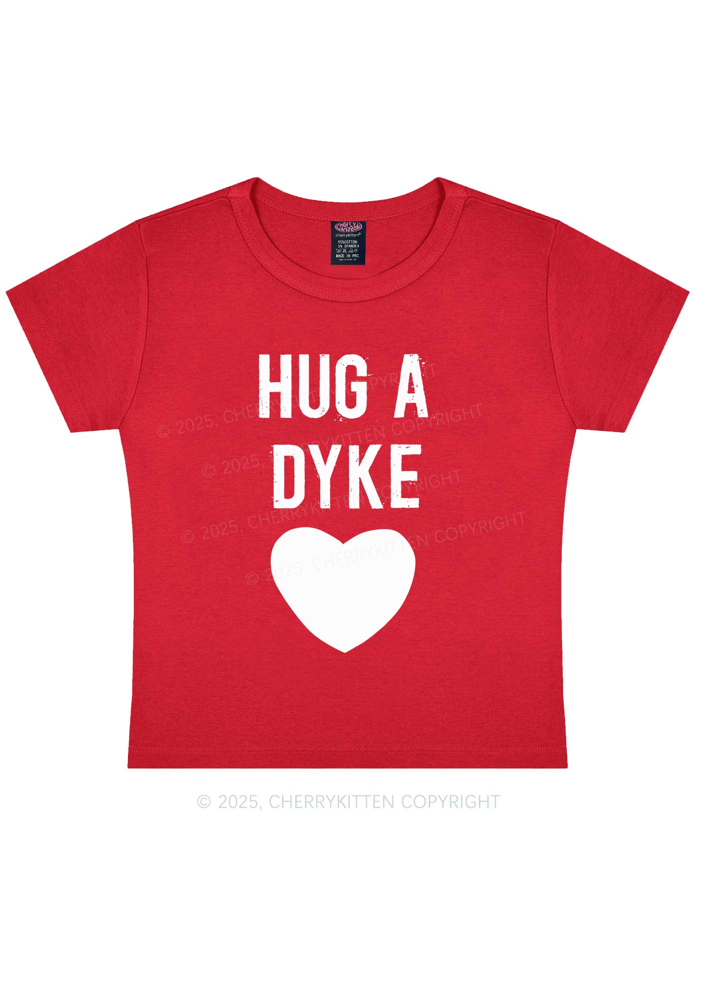 Hug A Dyke Y2K Baby Tee Cherrykitten - Image 6