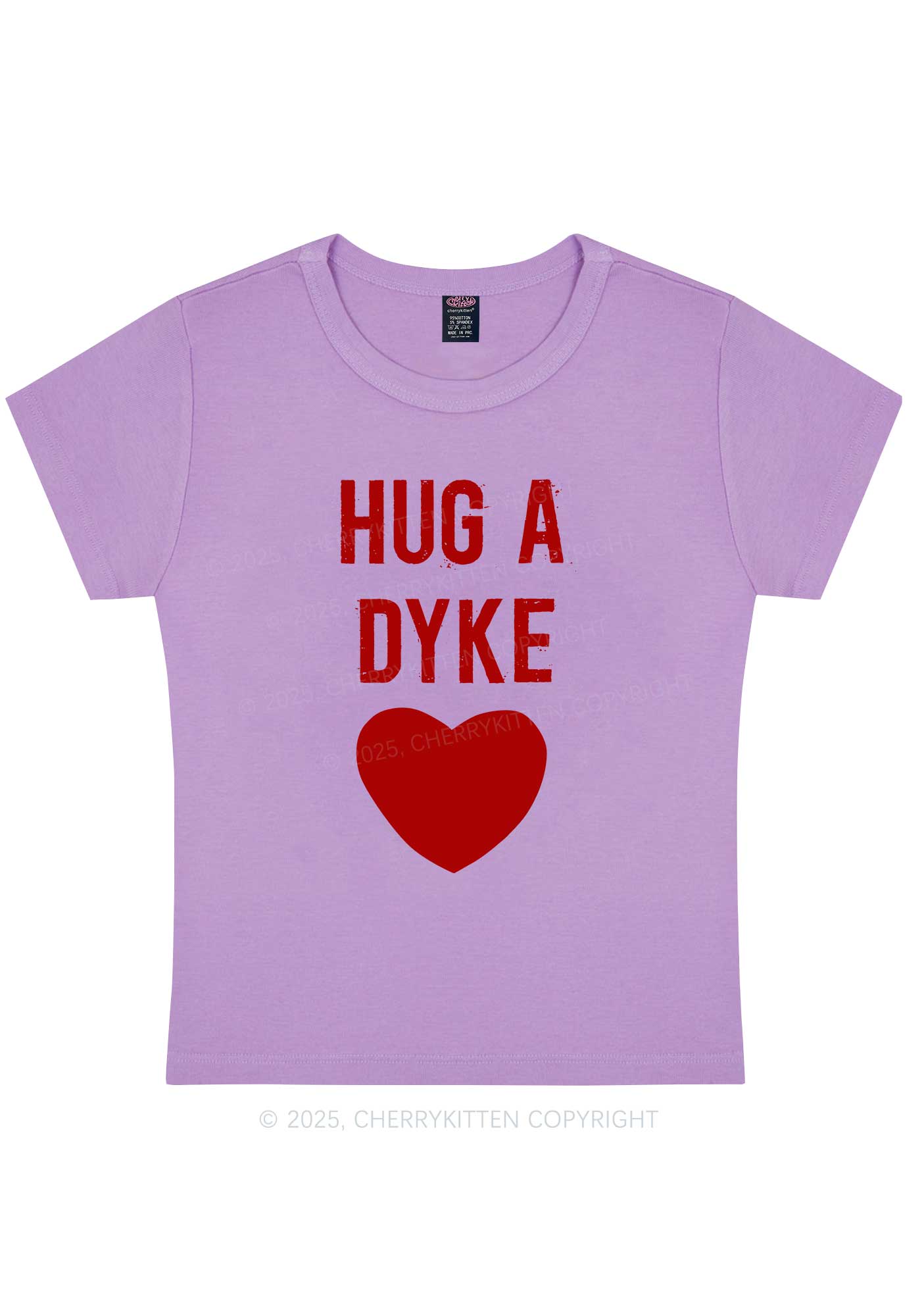 Hug A Dyke Y2K Baby Tee Cherrykitten - Image 7