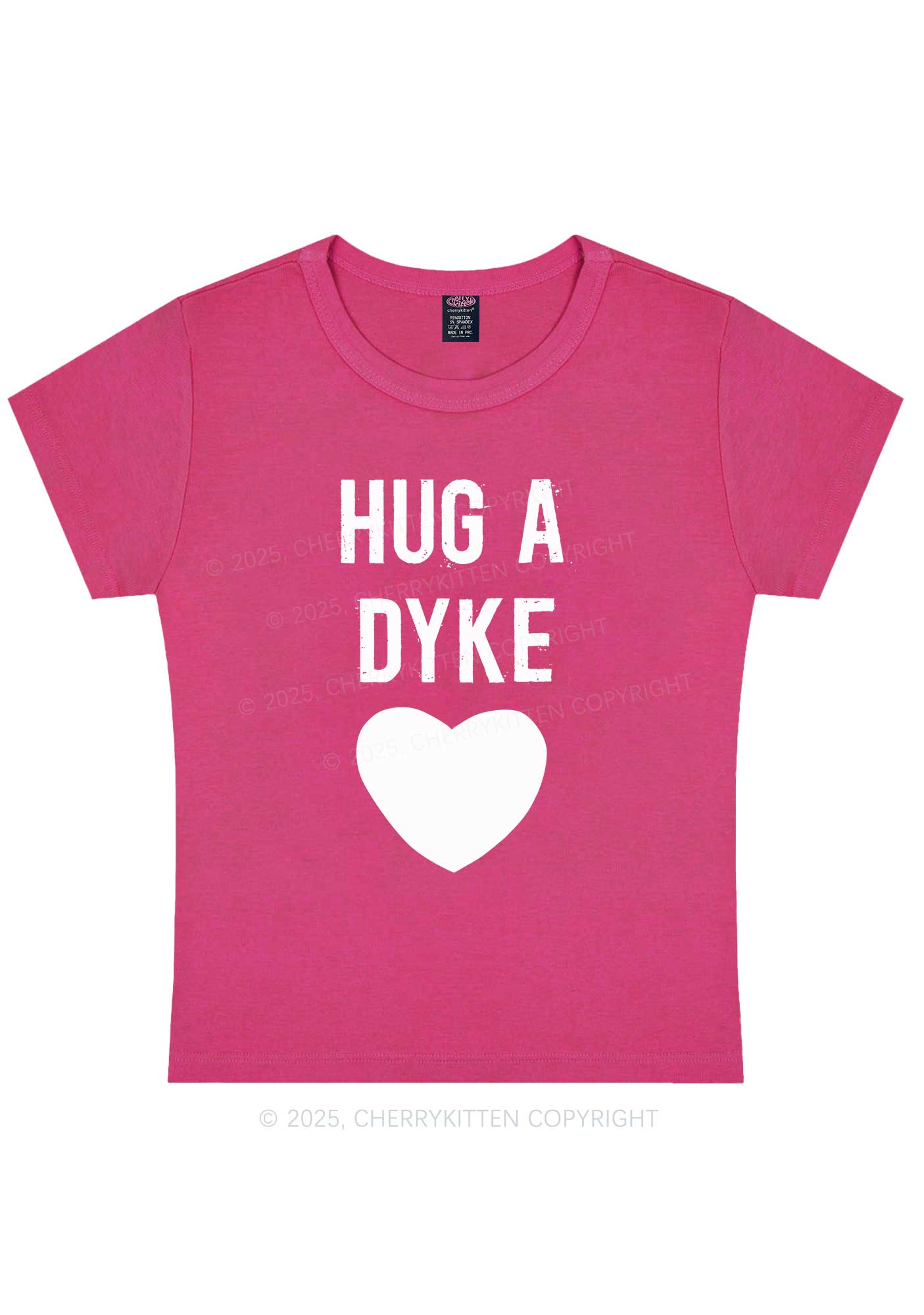 Hug A Dyke Y2K Baby Tee Cherrykitten - Image 8