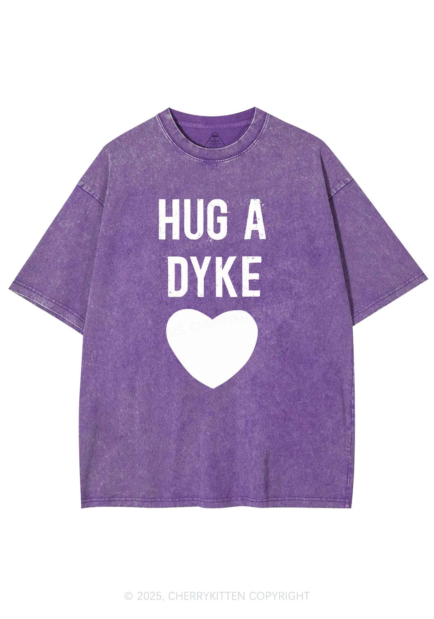 Hug A Dyke Y2K Shirts Washed Tee Cherrykitten - Image 5