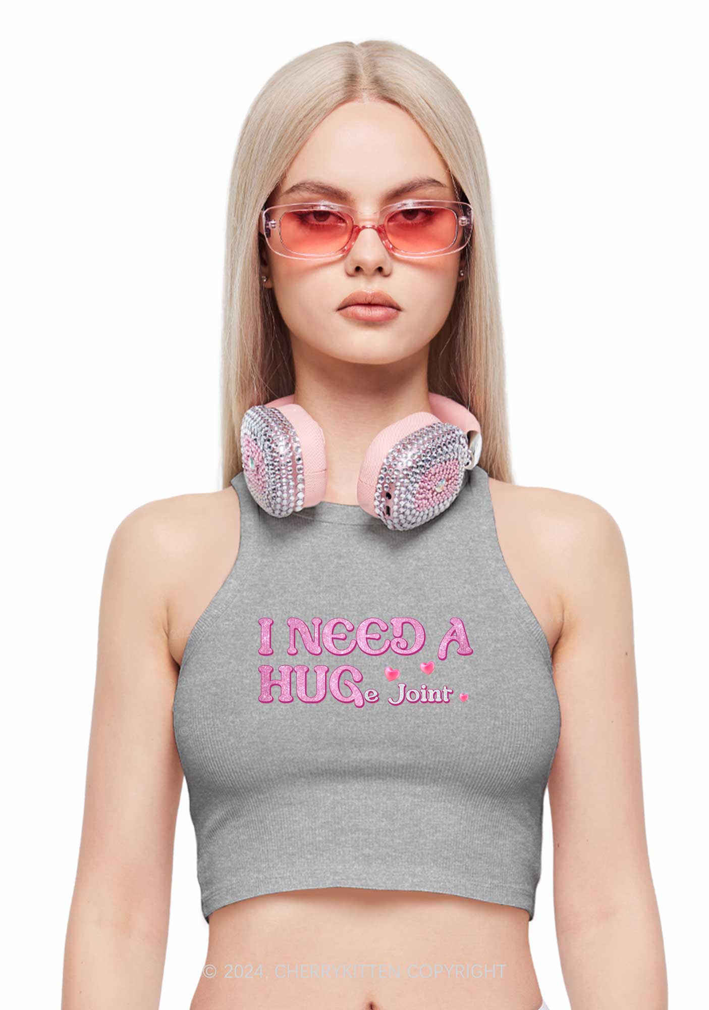 Huge Joint Y2K Crop Tank Top Cherrykitten - Image 2