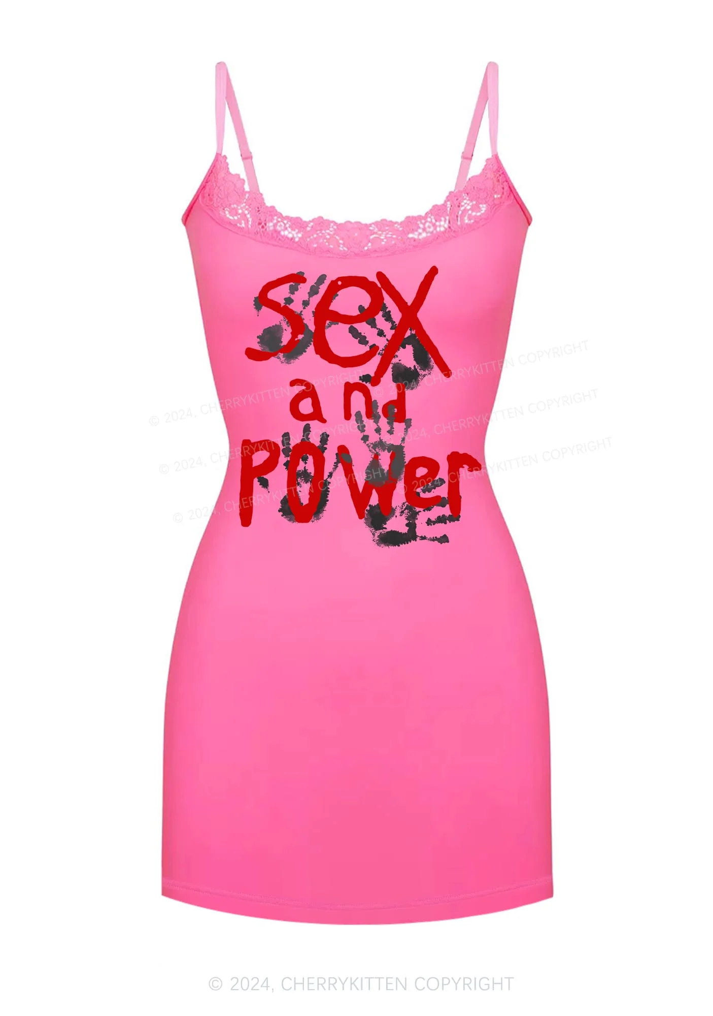 Huge Power Y2K Lace Slip Dress Cherrykitten - Image 3