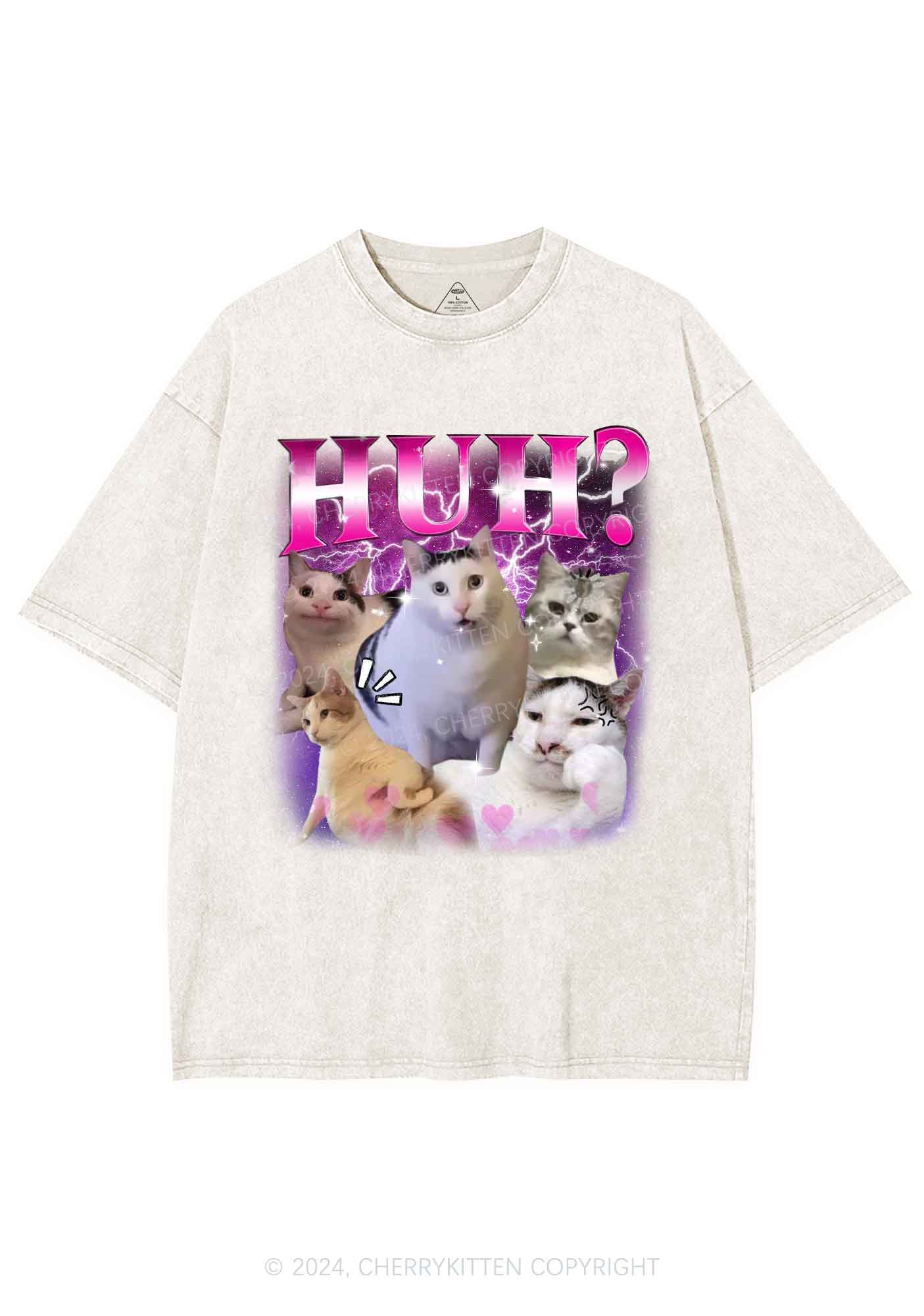 Huh Cat Y2K Washed Tee Cherrykitten - Image 6