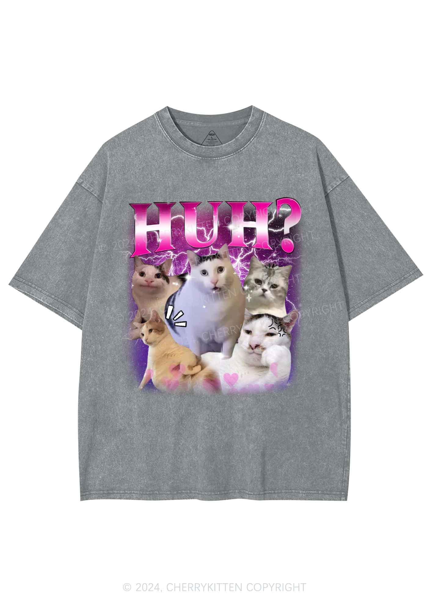 Huh Cat Y2K Washed Tee Cherrykitten - Image 7
