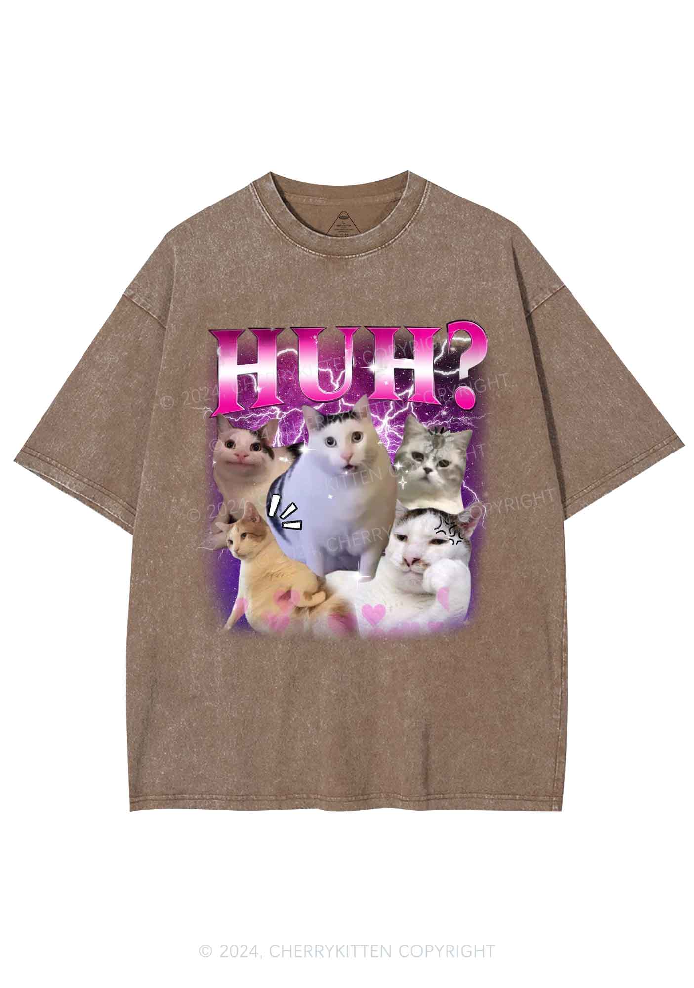 Huh Cat Y2K Washed Tee Cherrykitten - Image 8