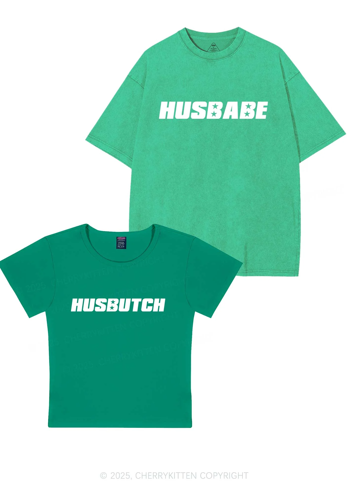 Husbabe Husbutch Y2K Valentine's Day Couple Shirt Cherrykitten - Image 10