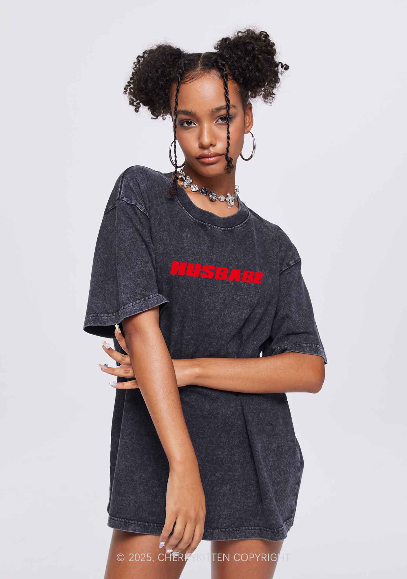 Husbabe Husbutch Y2K Valentine's Day Couple Shirt Cherrykitten - Image 3