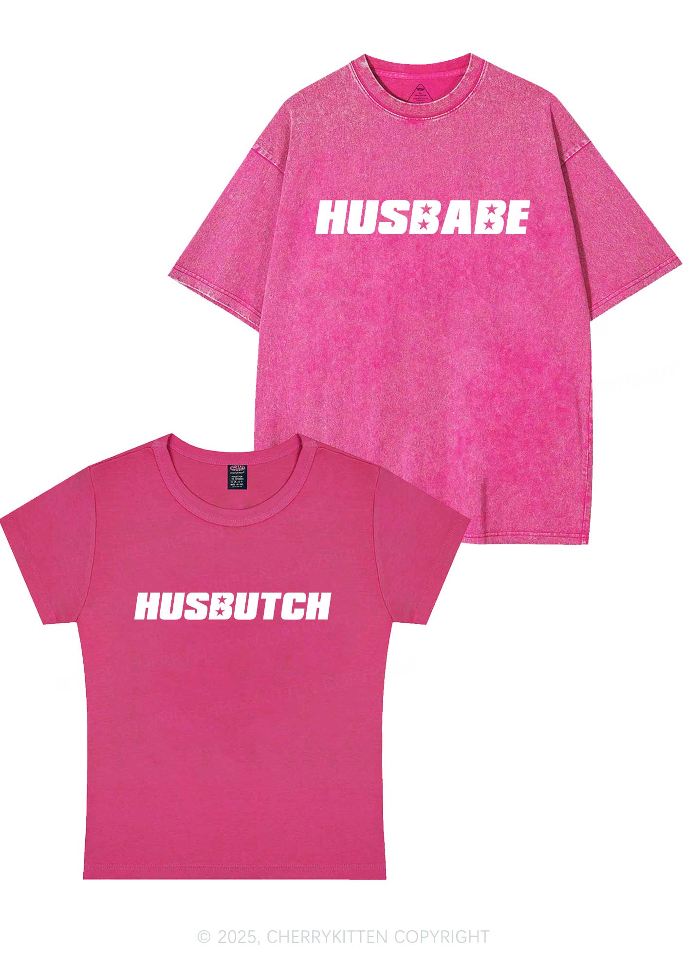 Husbabe Husbutch Y2K Valentine's Day Couple Shirt Cherrykitten - Image 5