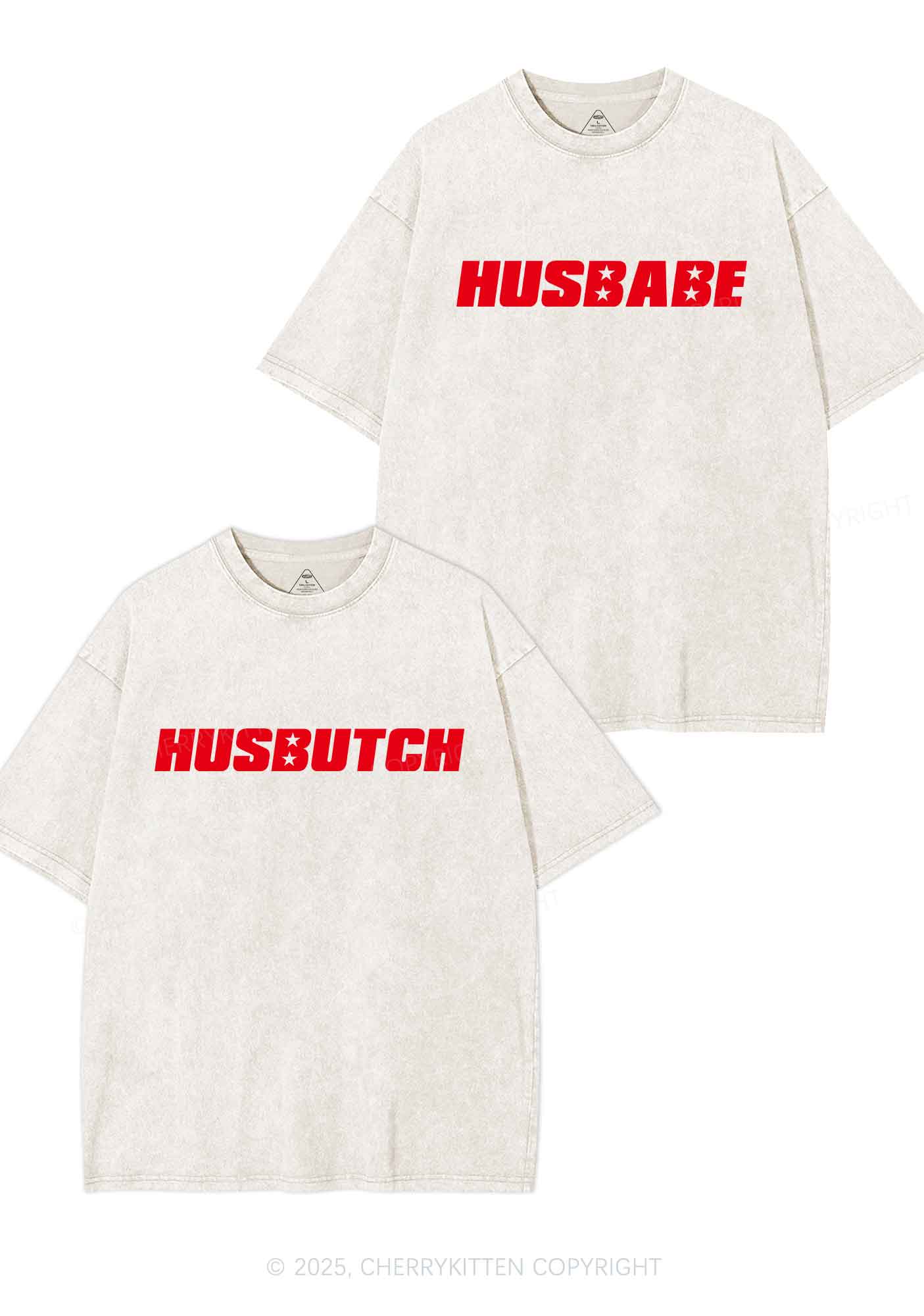 Husbabe Husbutch Y2K Valentine's Day Washed Tee Cherrykitten - Image 5