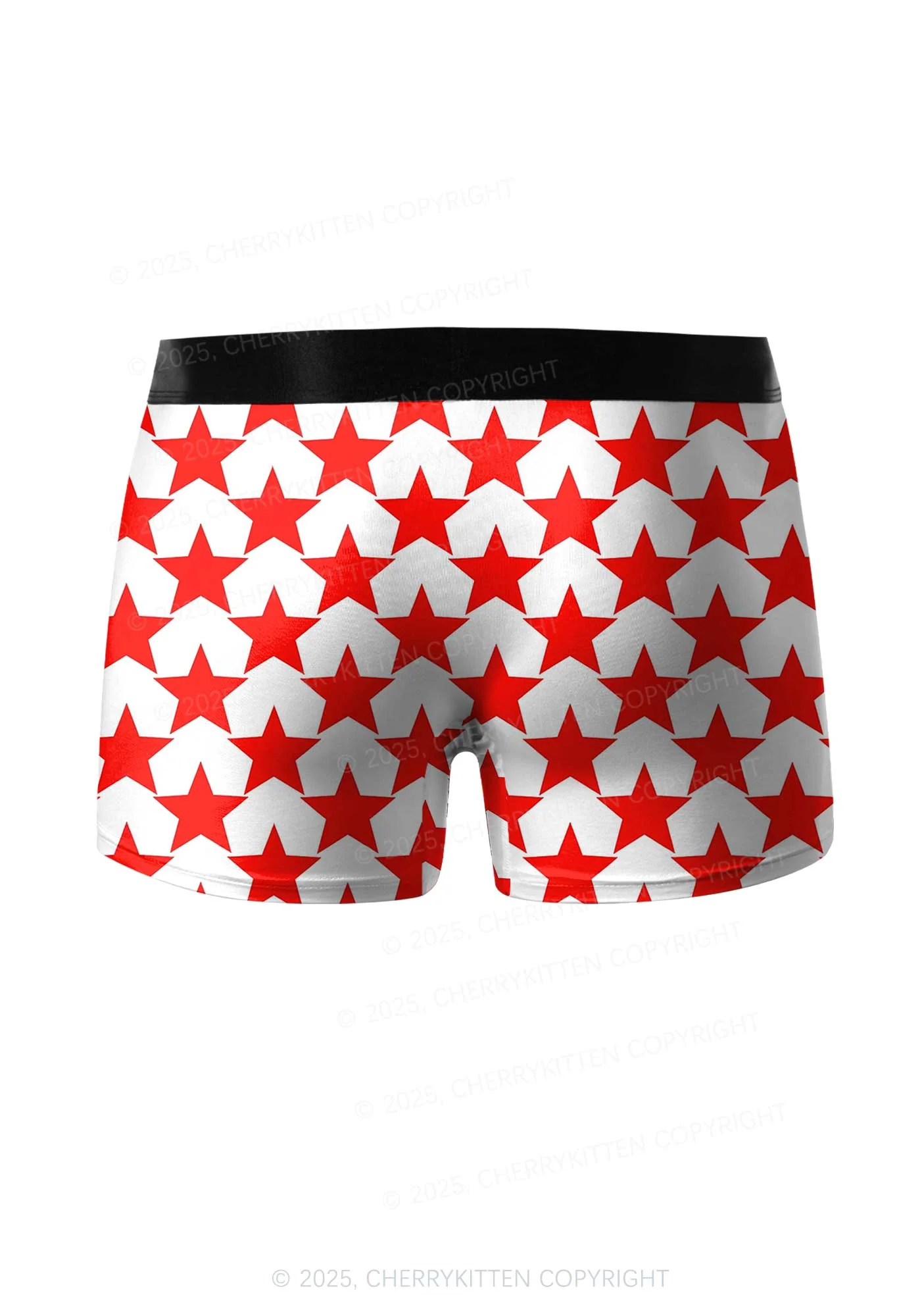 Hyper Red Stars Valentine's Day Y2K Print Couples Boxer Briefs Set Cherrykitten - Image 3