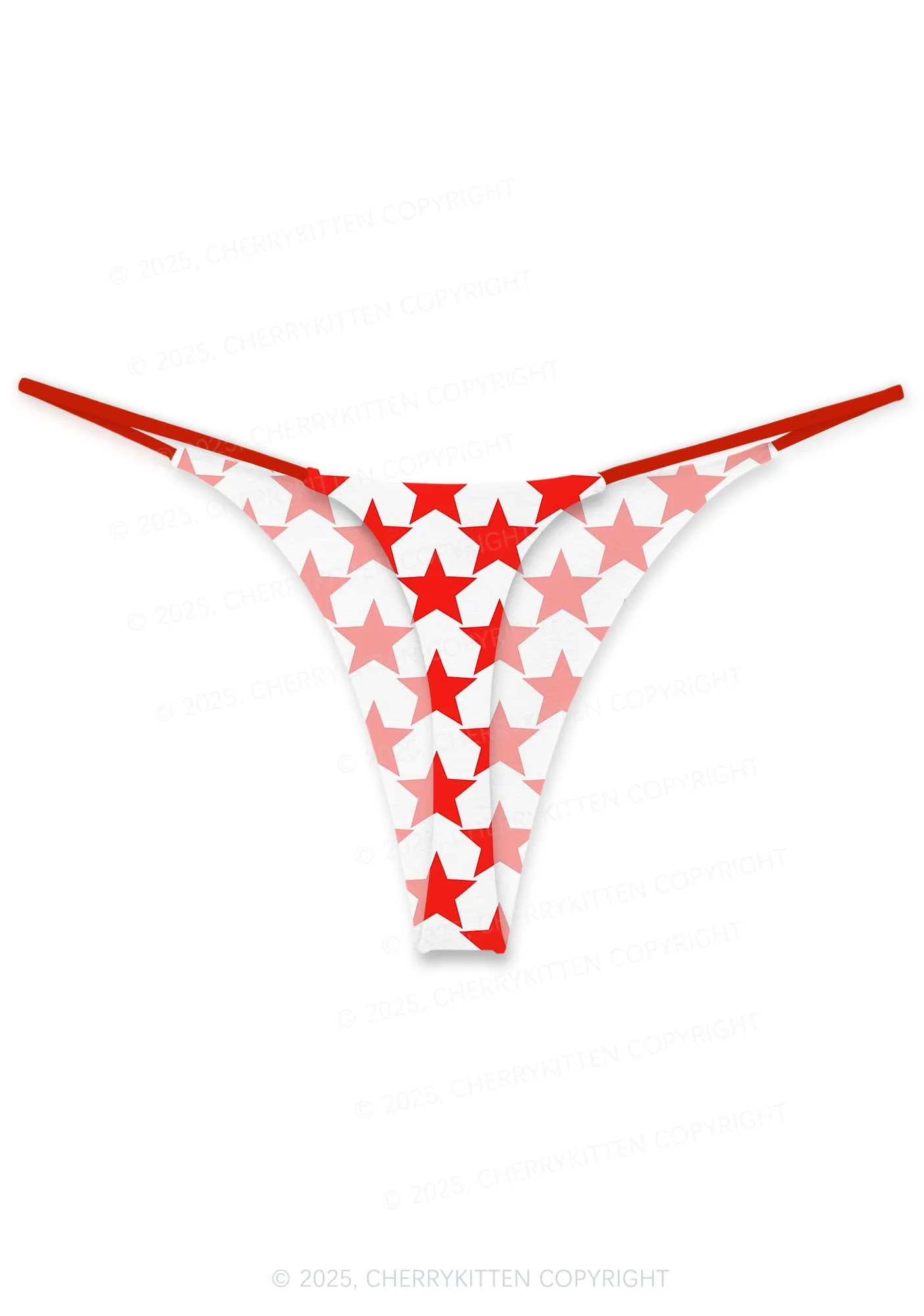 Hyper Red Stars Valentine's Day Y2K Print Couples Boxer Thong Set Cherrykitten - Image 3