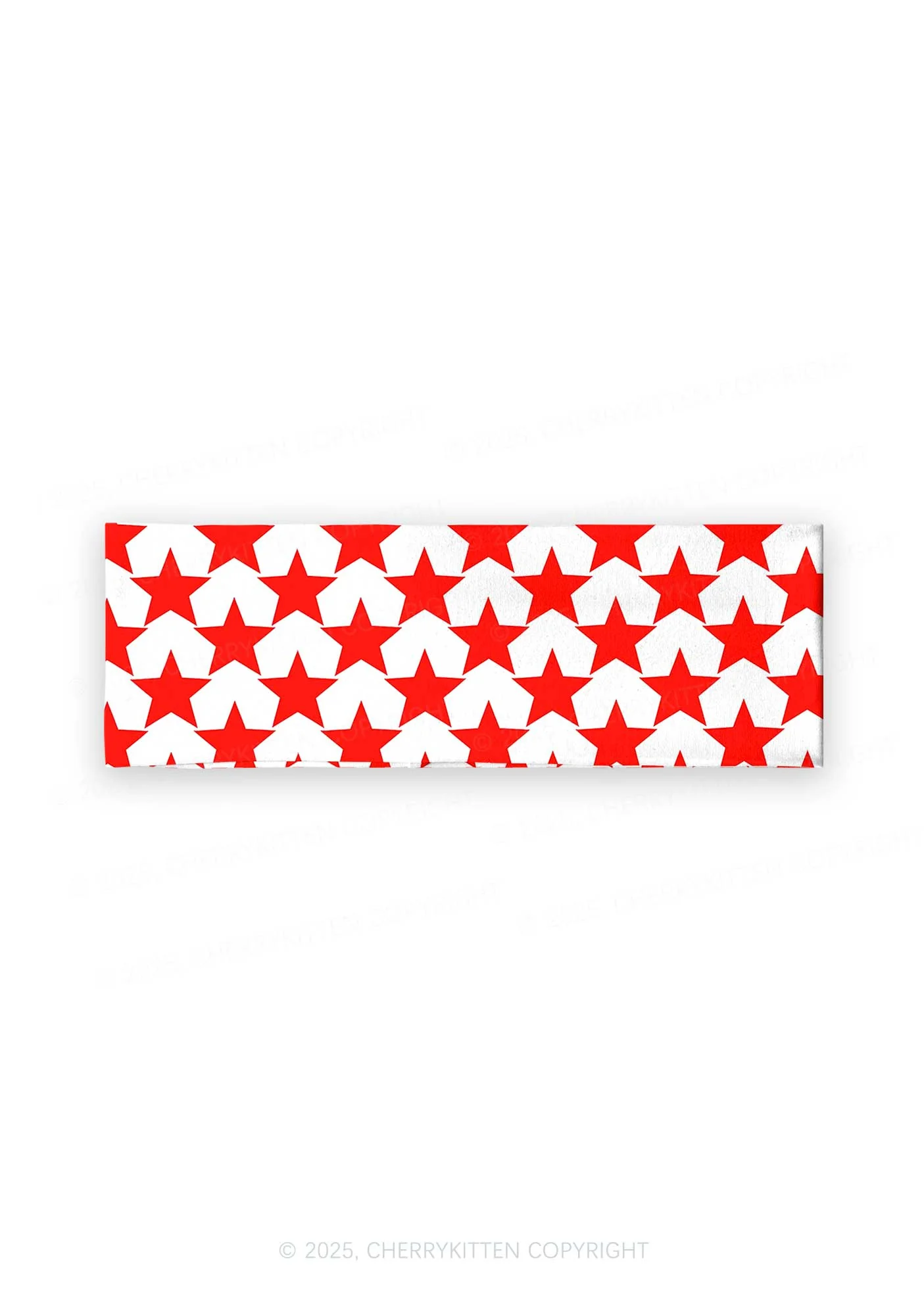 Hyper Red Stars Valentine's Day Y2K Print Headband Cherrykitten - Image 2
