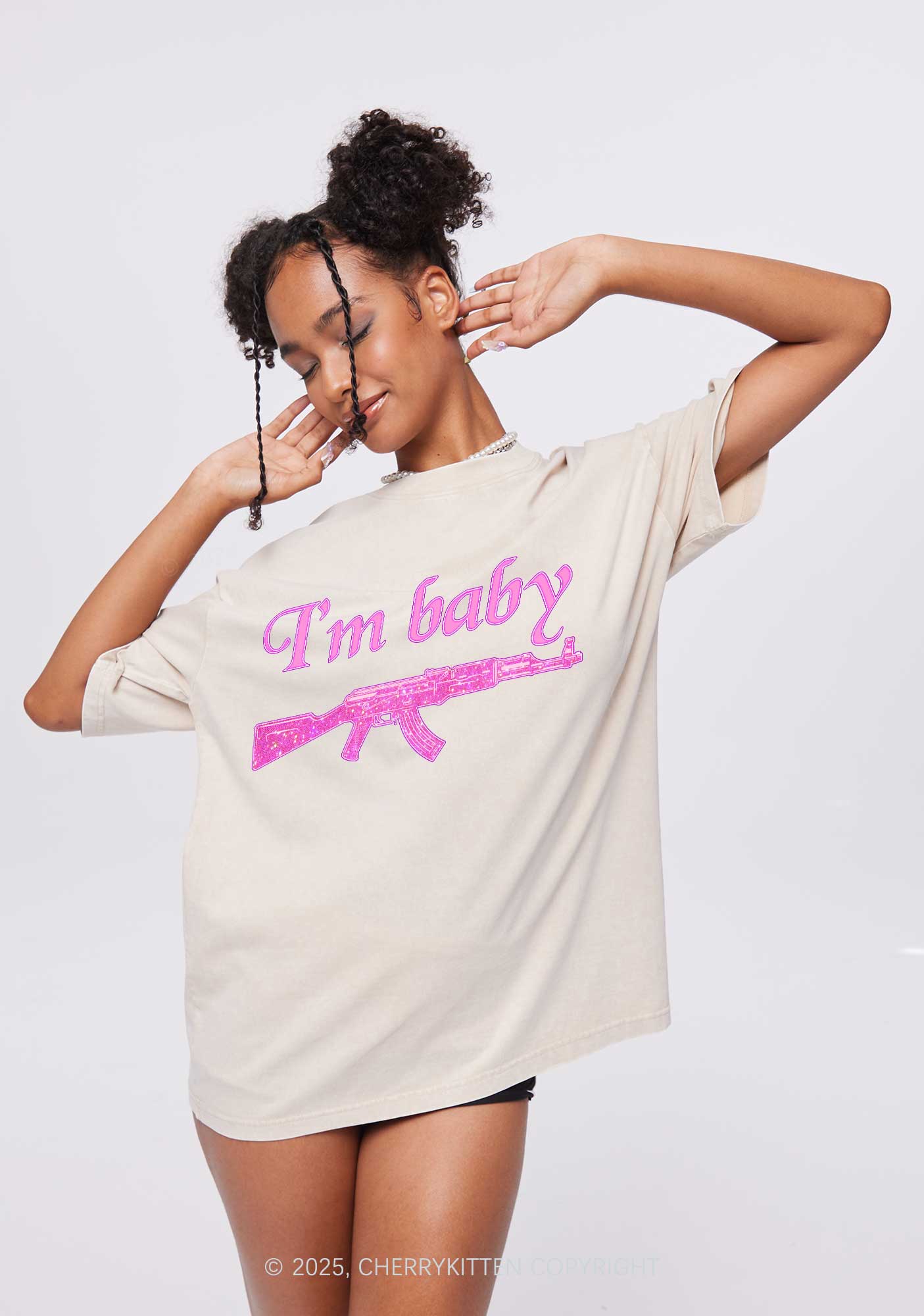 I Am Baby Y2K Washed Tee Cherrykitten - Image 2