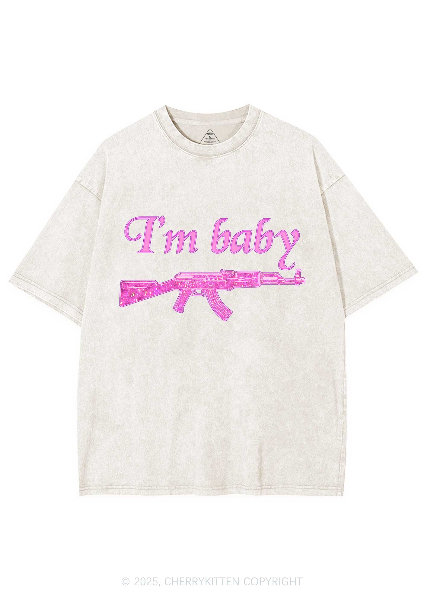 I Am Baby Y2K Washed Tee Cherrykitten - Image 3