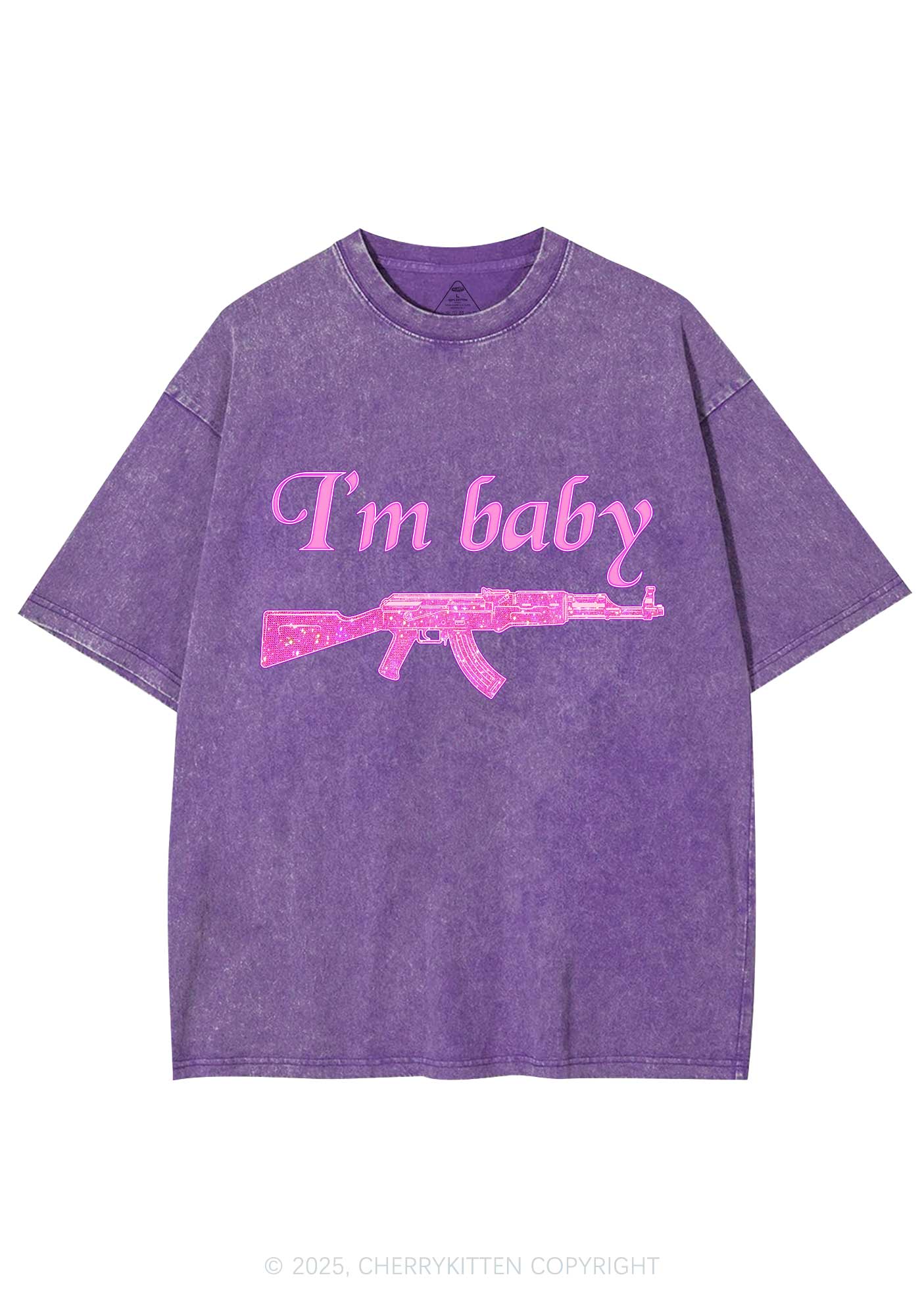 I Am Baby Y2K Washed Tee Cherrykitten - Image 5