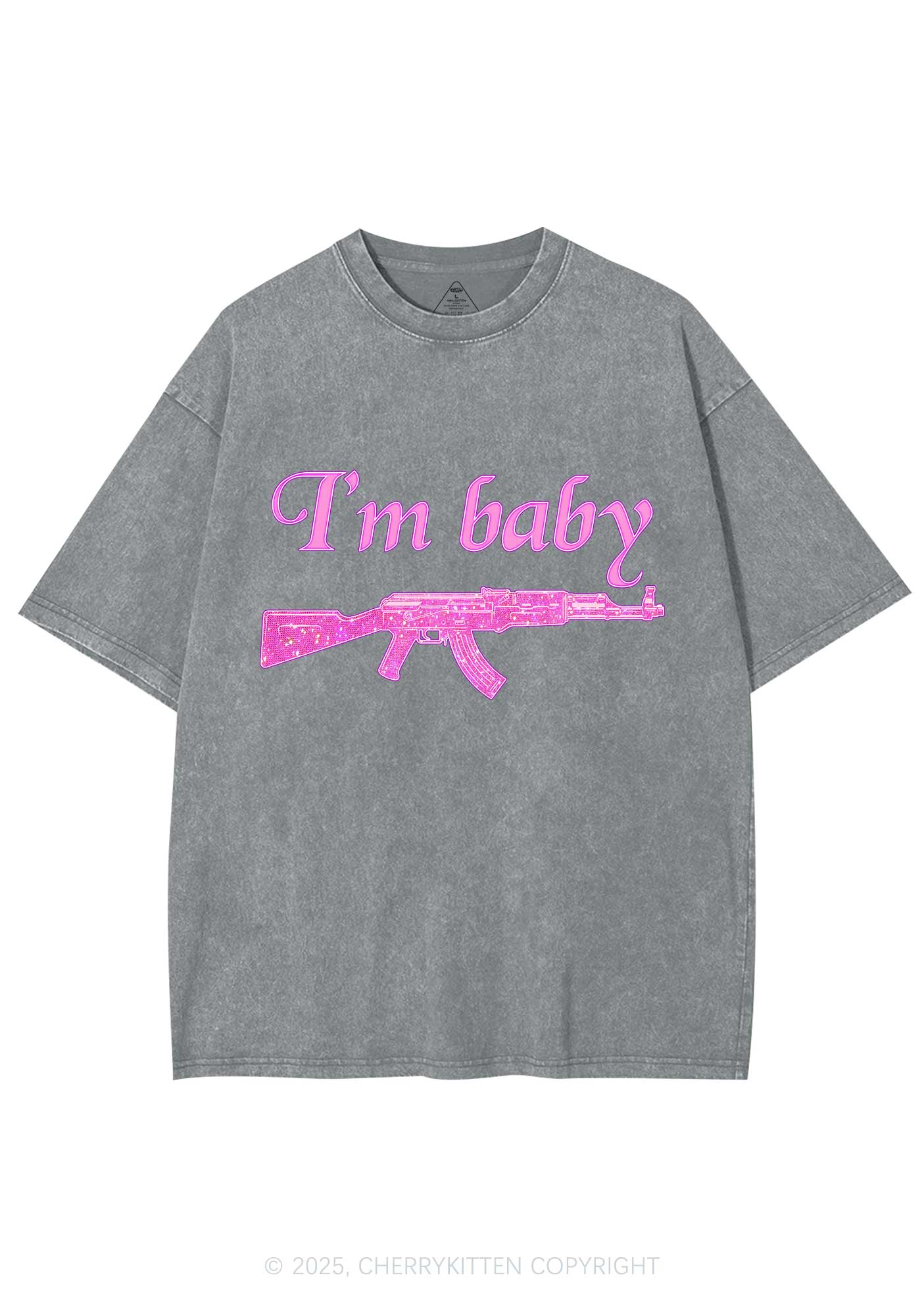 I Am Baby Y2K Washed Tee Cherrykitten - Image 6
