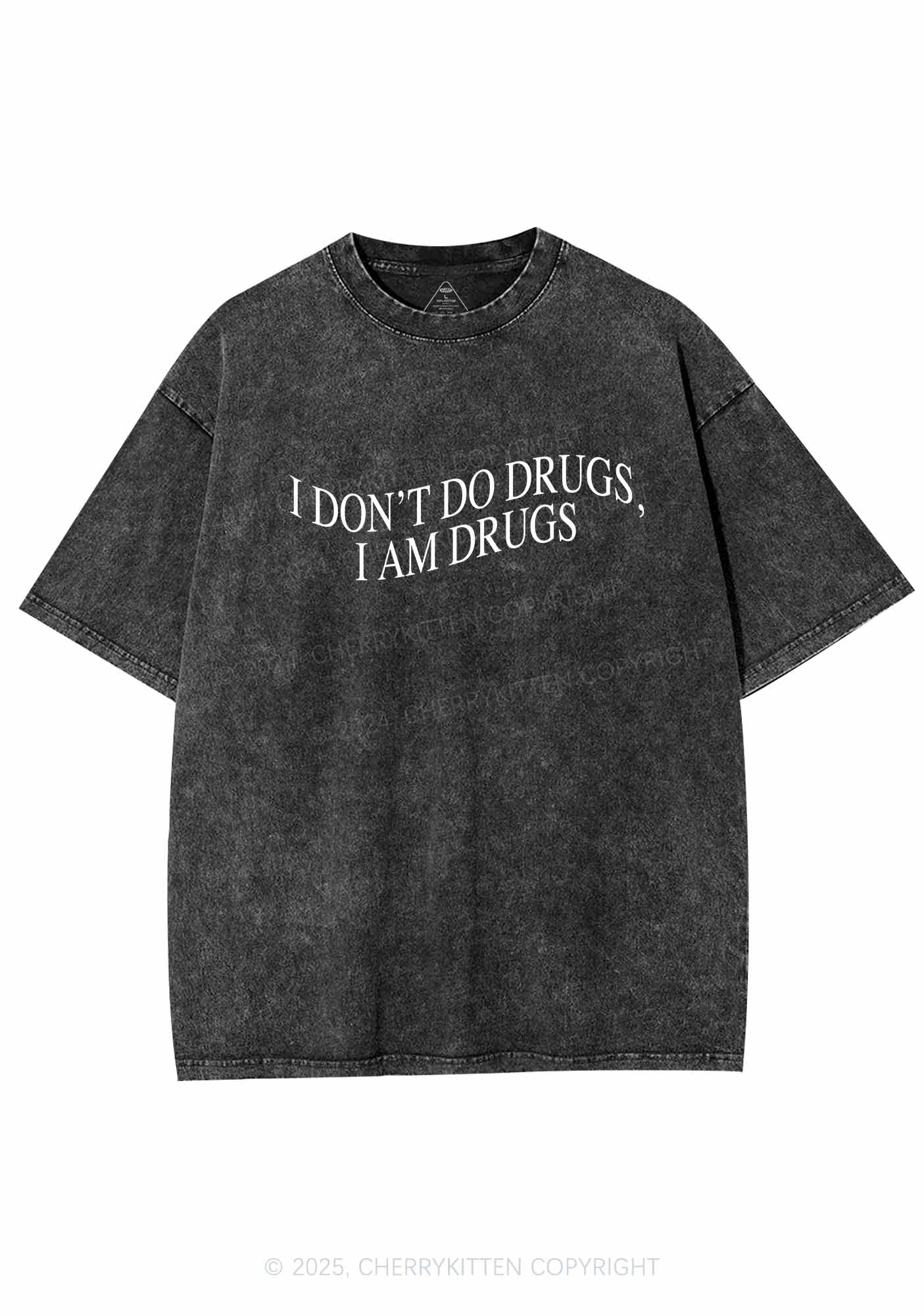 I Am Drxgs Y2K Washed Tee Cherrykitten - Image 3