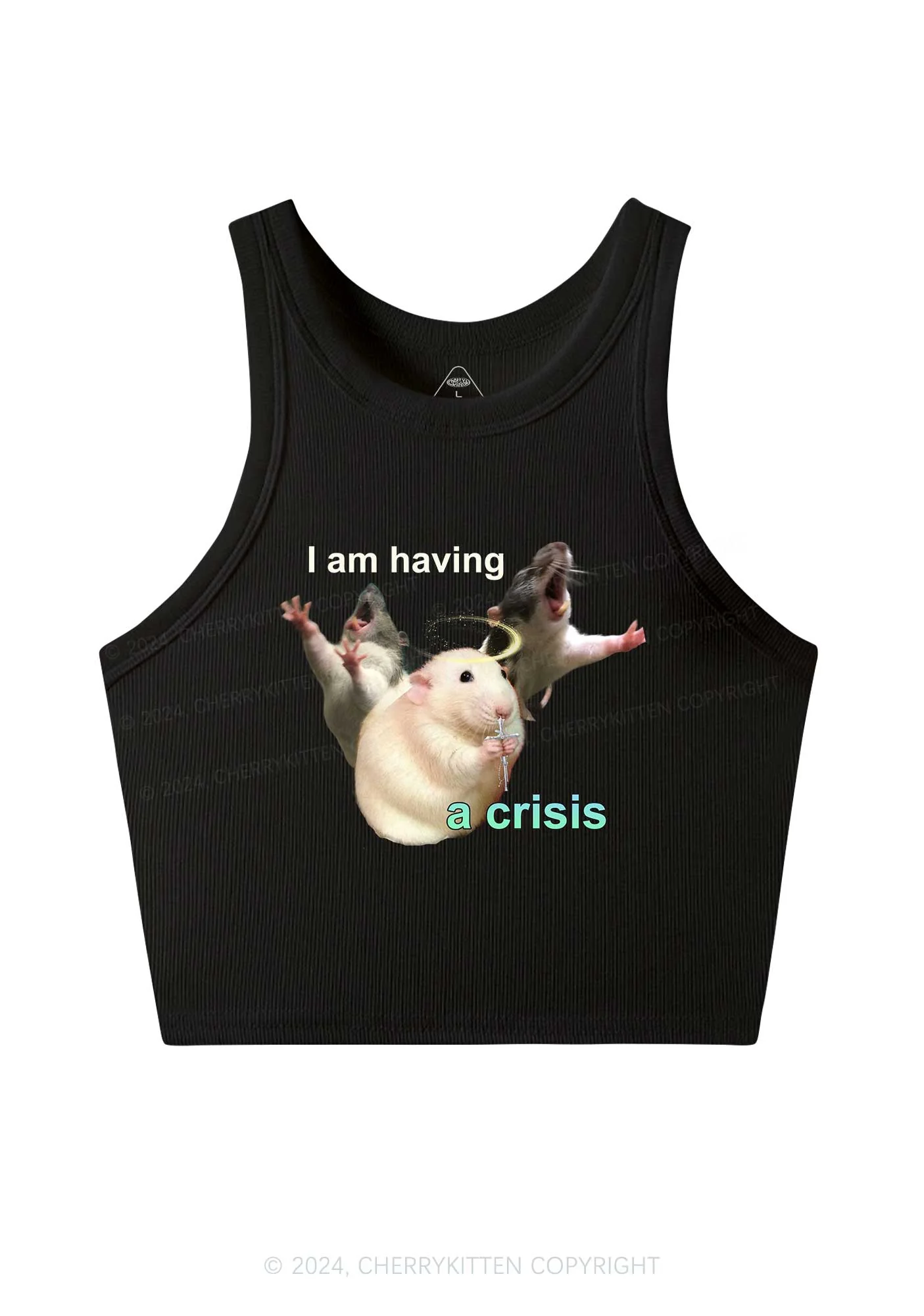 I Am Having Crisis Y2K Crop Tank Top Cherrykitten - Image 4