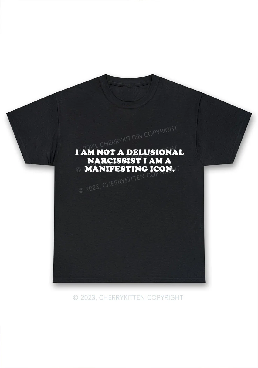 I Am Not A Delusional Narcissist Y2K Chunky Shirt Cherrykitten - Image 3