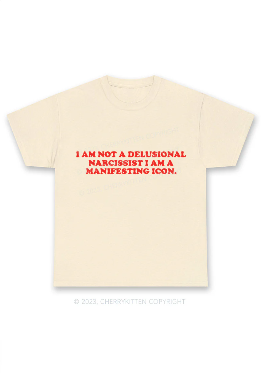 I Am Not A Delusional Narcissist Y2K Chunky Shirt Cherrykitten - Image 5