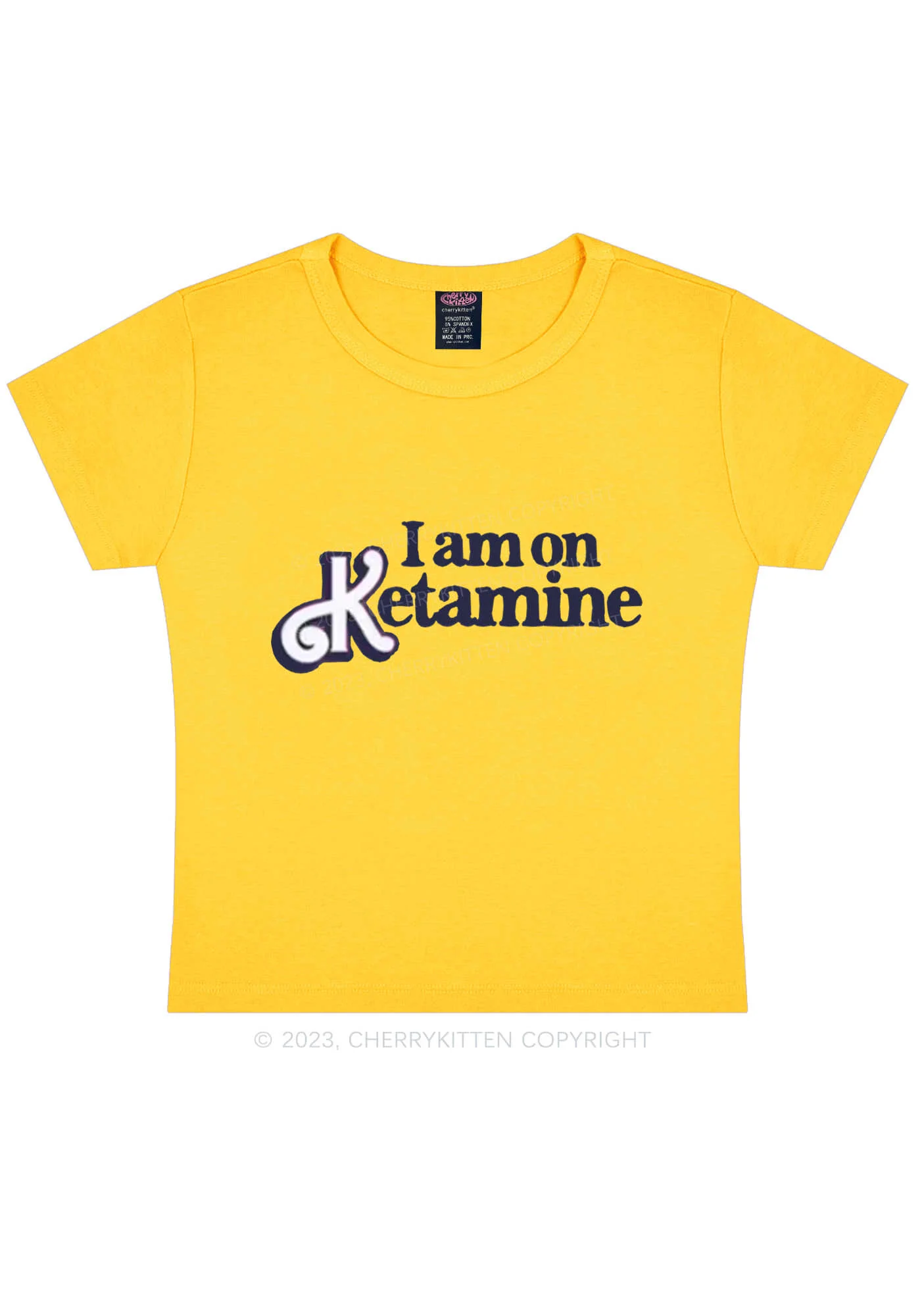 I Am On K Y2K Baby Tee Cherrykitten - Image 5