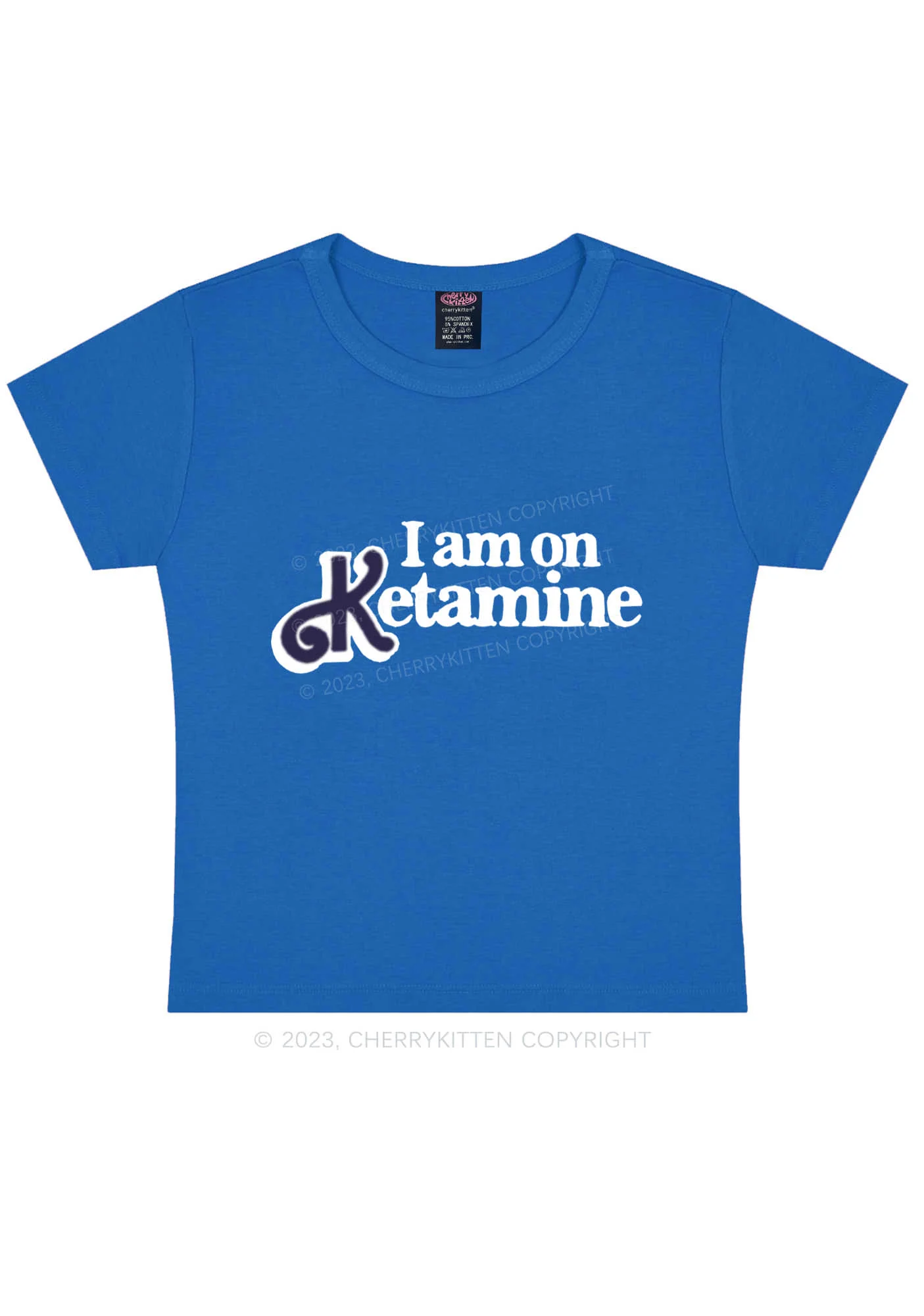 I Am On K Y2K Baby Tee Cherrykitten - Image 6