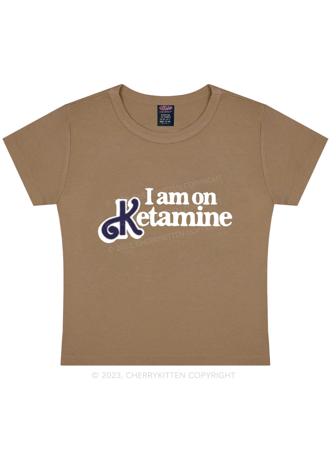 I Am On K Y2K Baby Tee Cherrykitten - Image 7