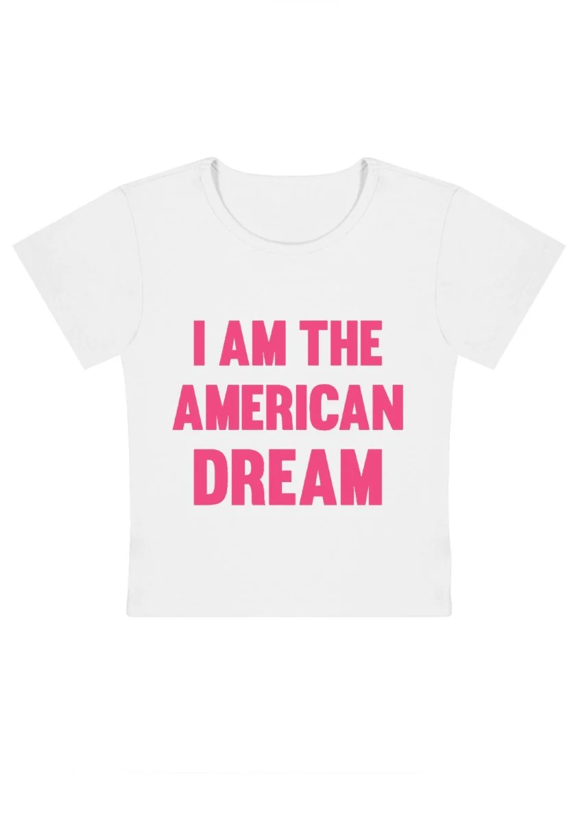 I Am The American Dream Y2k Baby Tee - Image 2