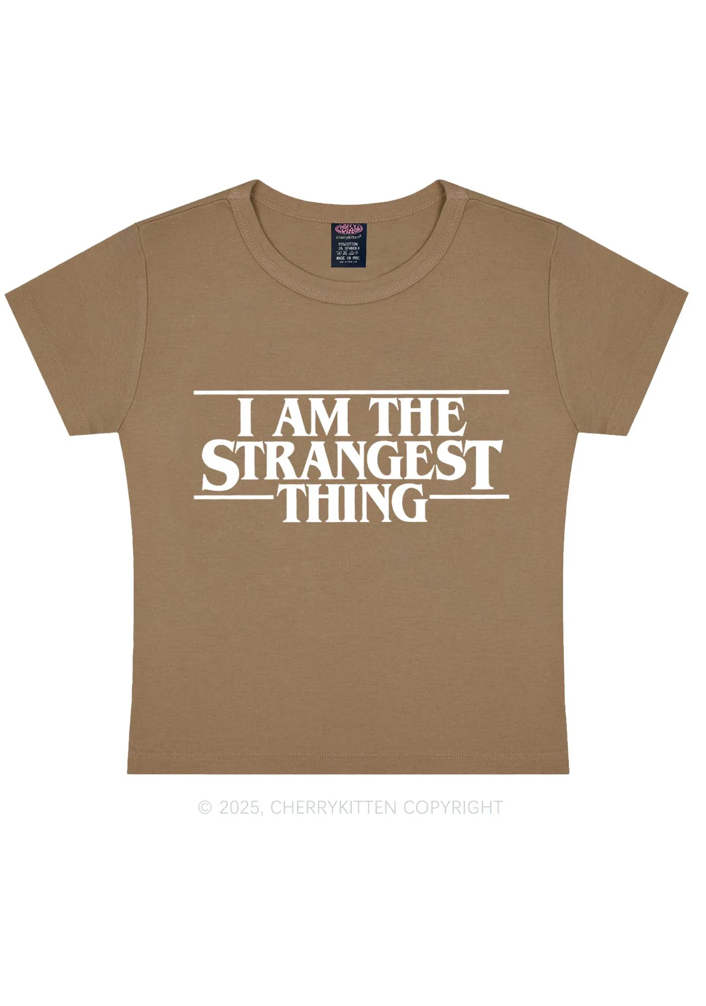 I Am The Strangest Thing Y2K Baby Tee Cherrykitten - Image 12