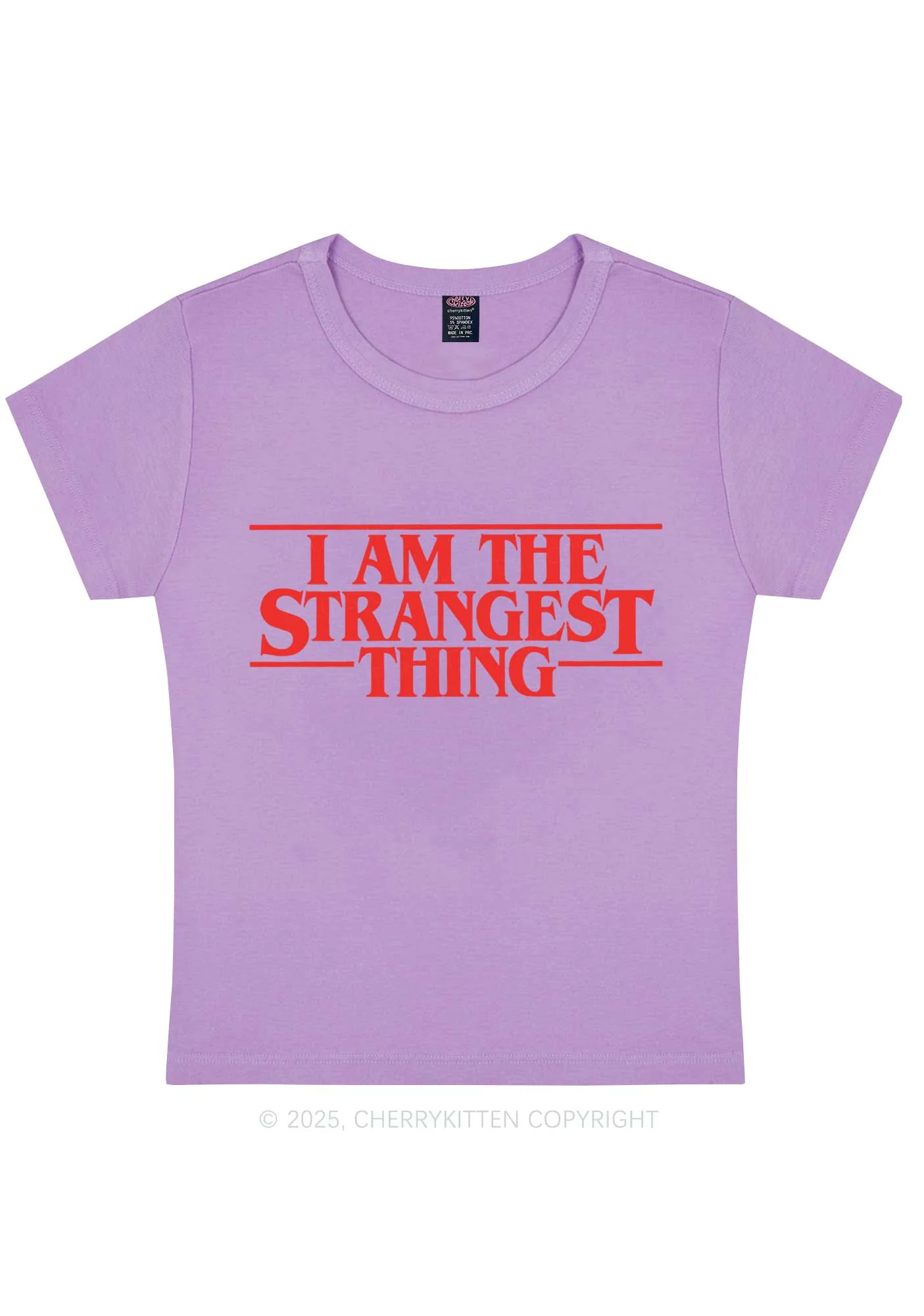 I Am The Strangest Thing Y2K Baby Tee Cherrykitten - Image 5