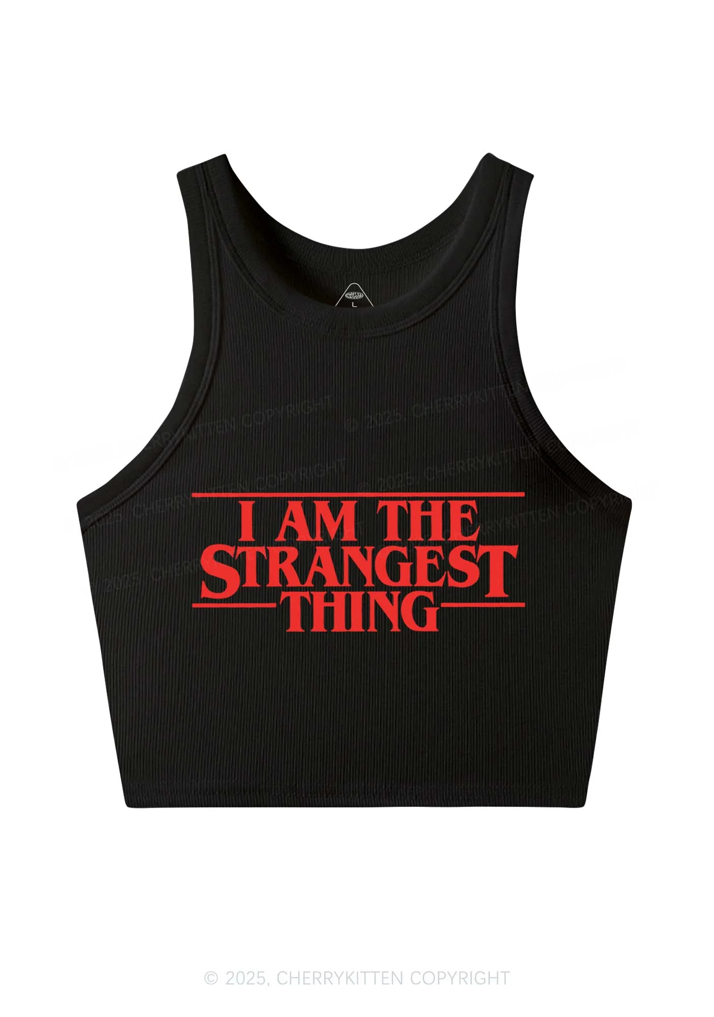 I Am The Strangest Thing Y2K Crop Tank Top Cherrykitten - Image 3