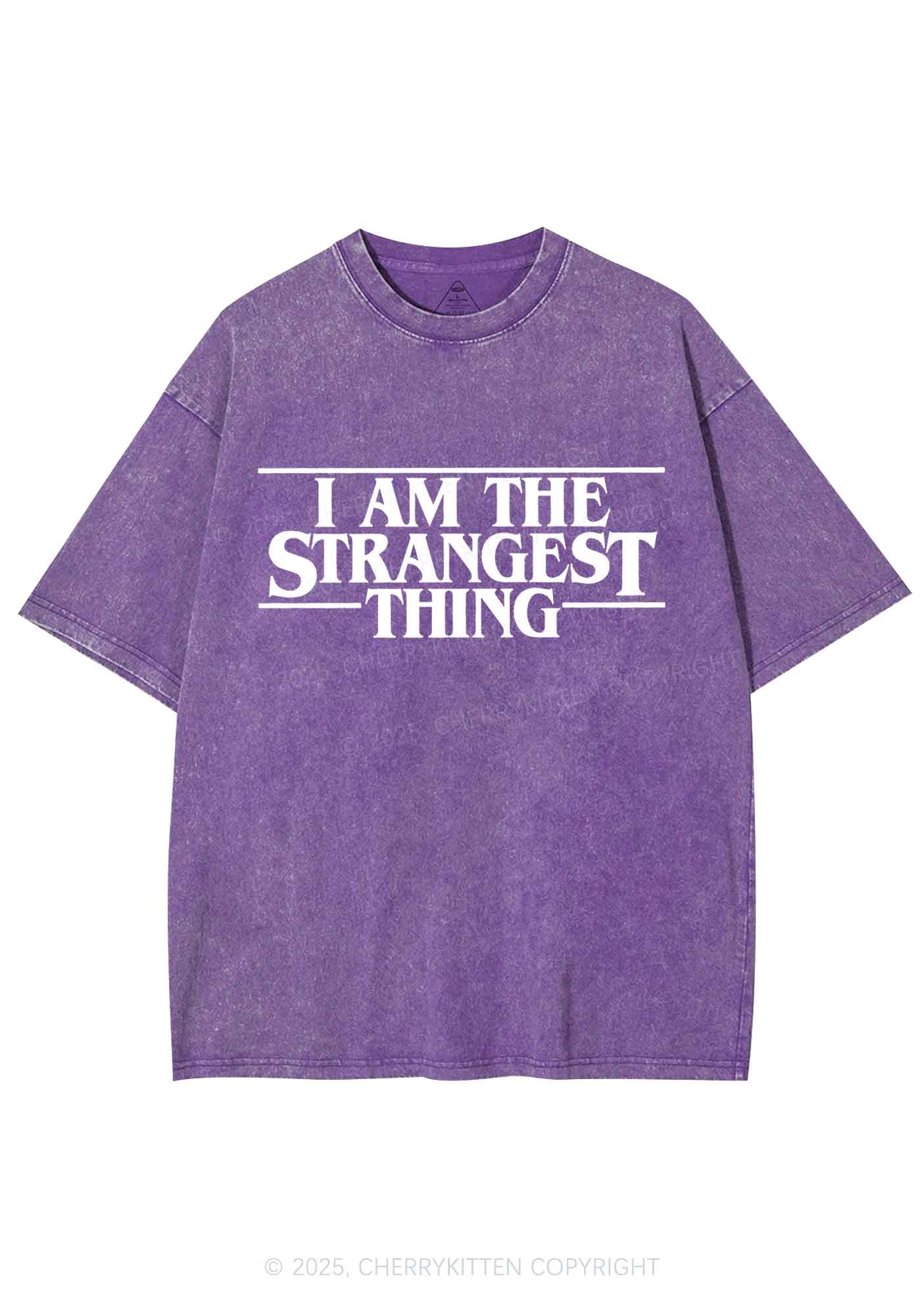 I Am The Strangest Thing Y2K Shirts Washed Tee Cherrykitten - Image 4