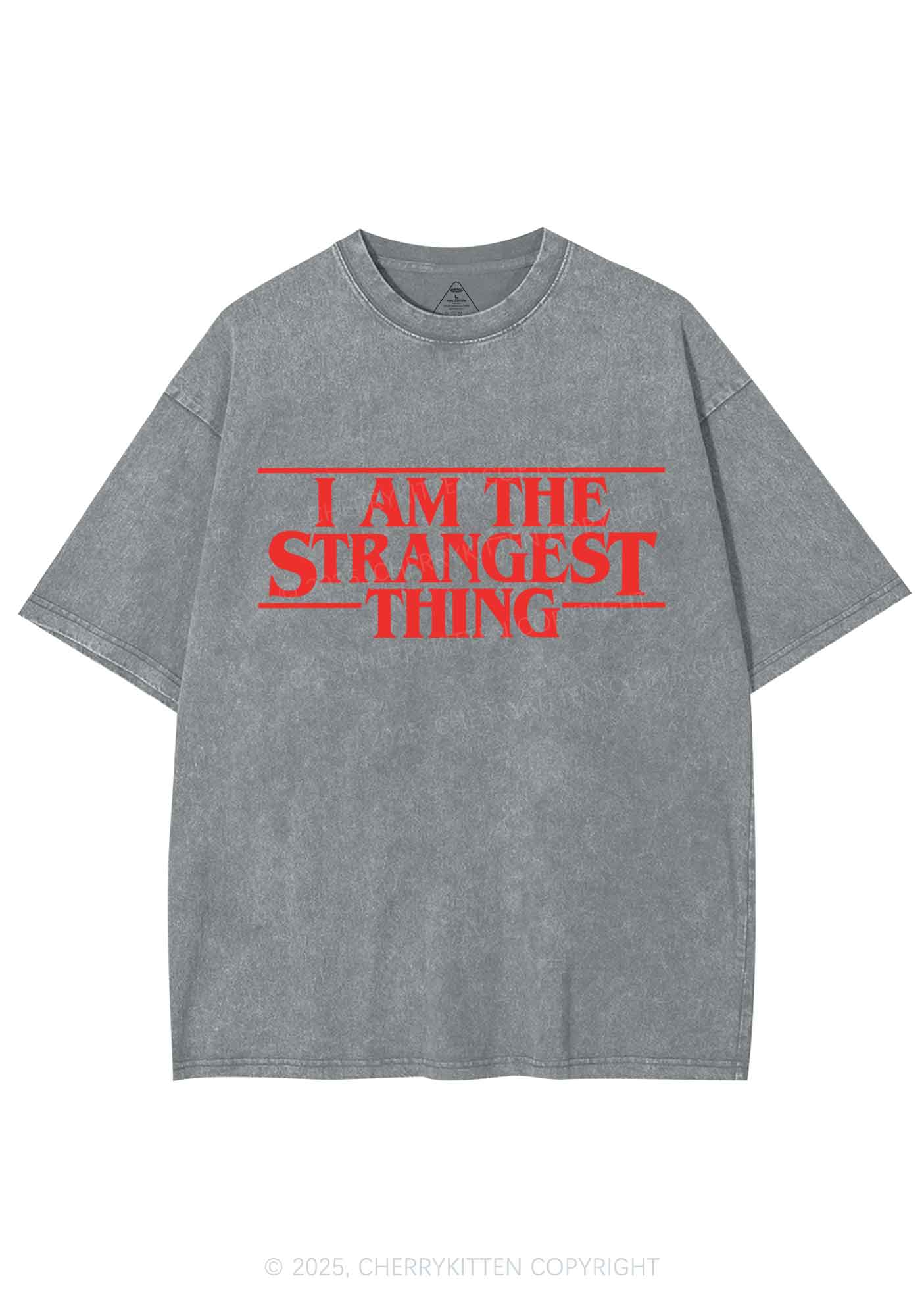 I Am The Strangest Thing Y2K Shirts Washed Tee Cherrykitten - Image 6