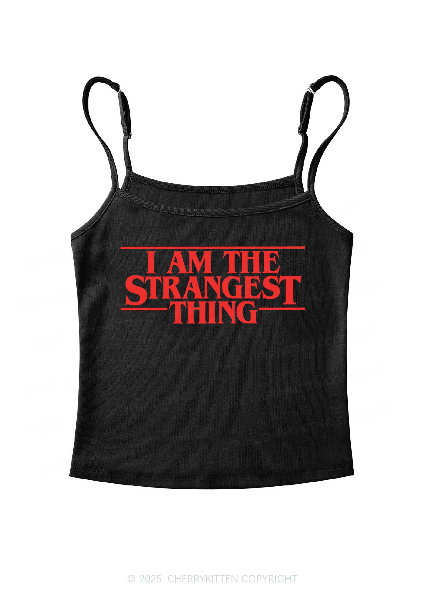 I Am The Strangest Thing Y2K Spaghetti Strap Cami Cherrykitten - Image 3