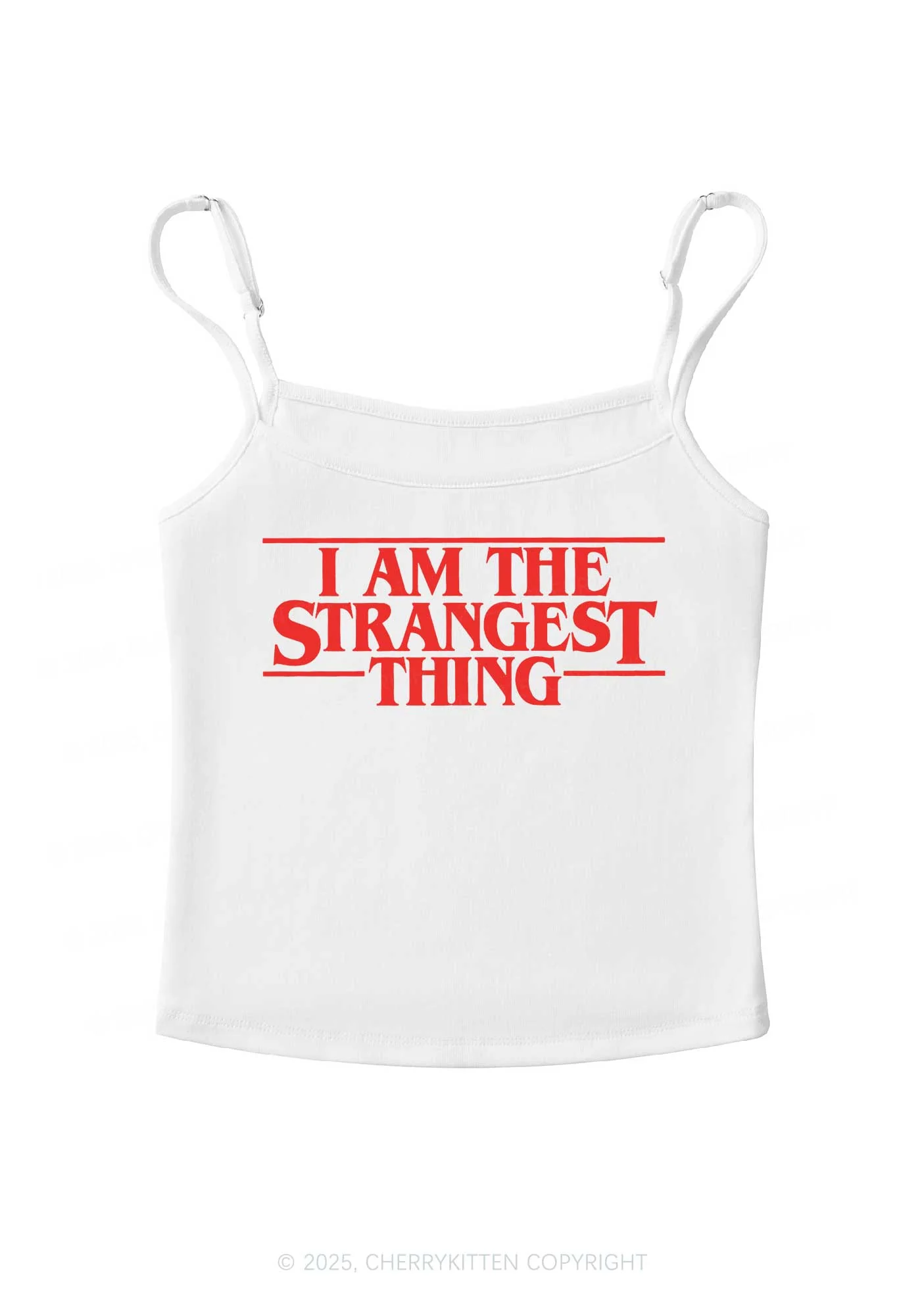 I Am The Strangest Thing Y2K Spaghetti Strap Cami Cherrykitten - Image 4