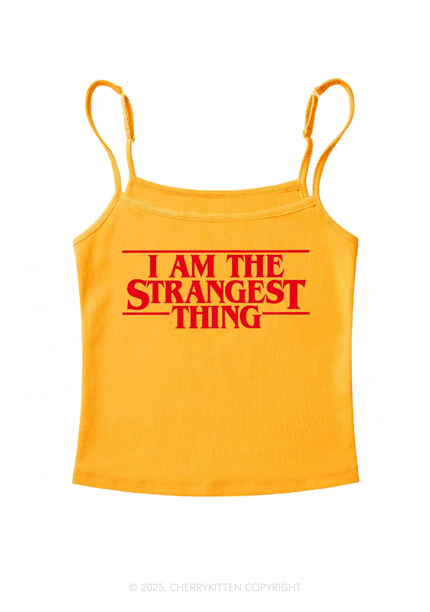 I Am The Strangest Thing Y2K Spaghetti Strap Cami Cherrykitten - Image 6