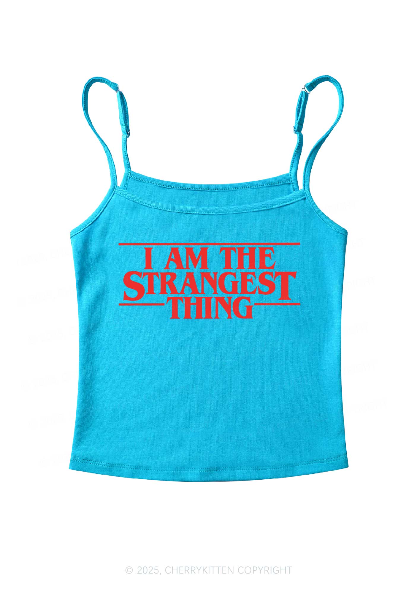 I Am The Strangest Thing Y2K Spaghetti Strap Cami Cherrykitten - Image 7