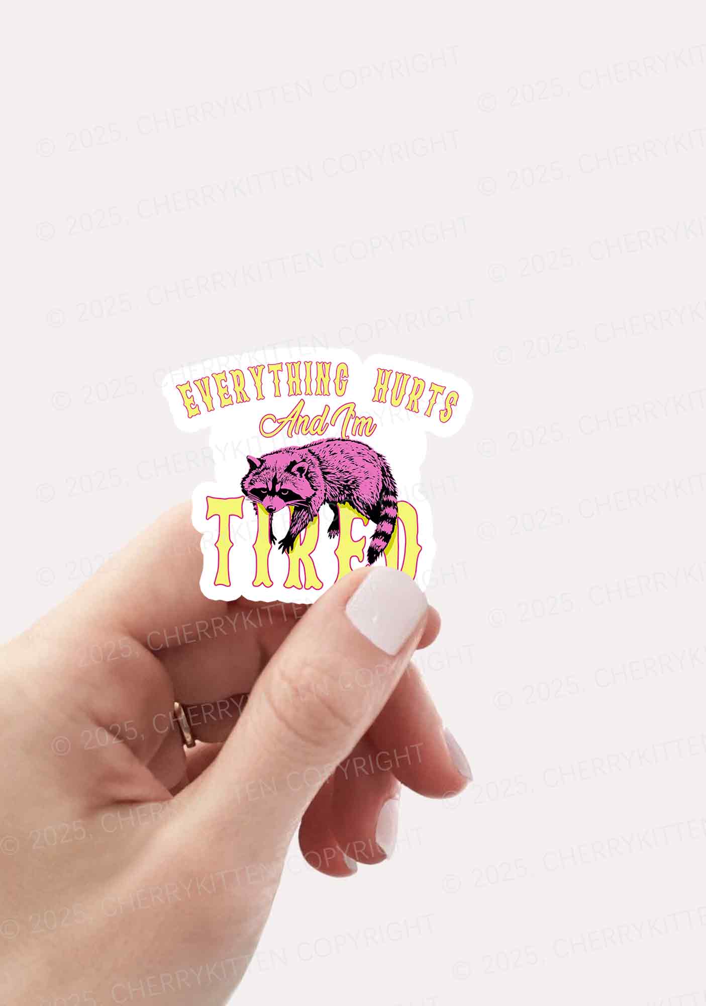 I Am Tried Y2K Sticker Cherrykitten - Image 2