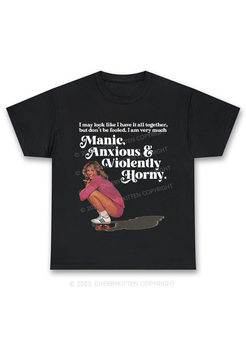 I Am Very Manic Anxious Violently Y2K Chunky Shirt Cherrykitten - Image 3