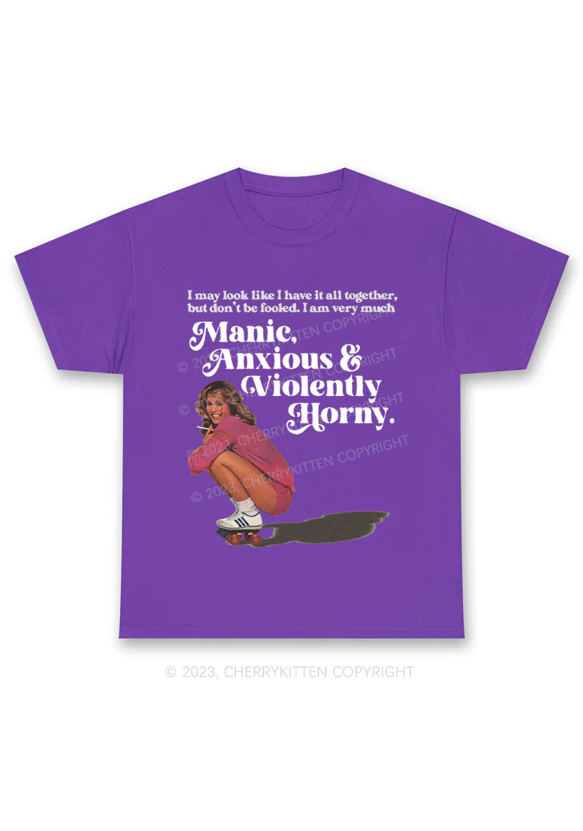 I Am Very Manic Anxious Violently Y2K Chunky Shirt Cherrykitten - Image 4