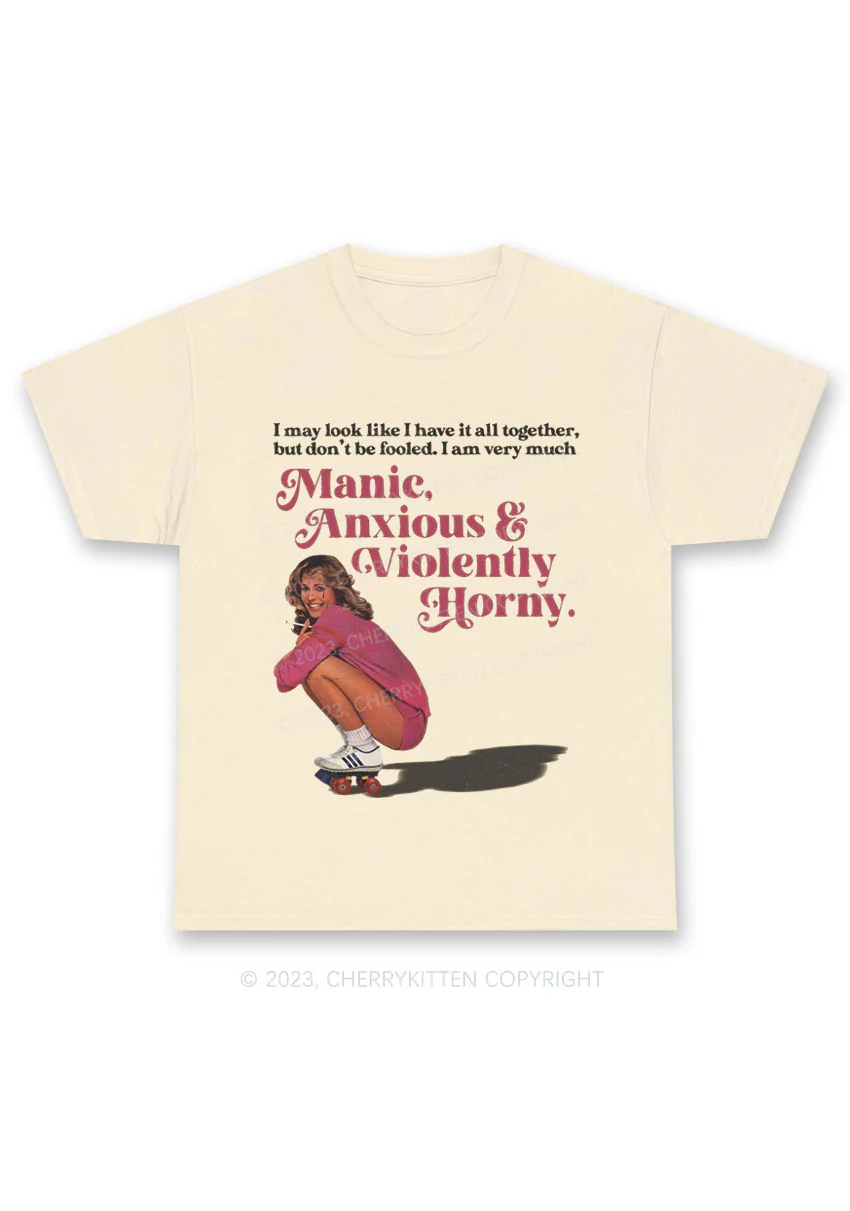 I Am Very Manic Anxious Violently Y2K Chunky Shirt Cherrykitten - Image 5