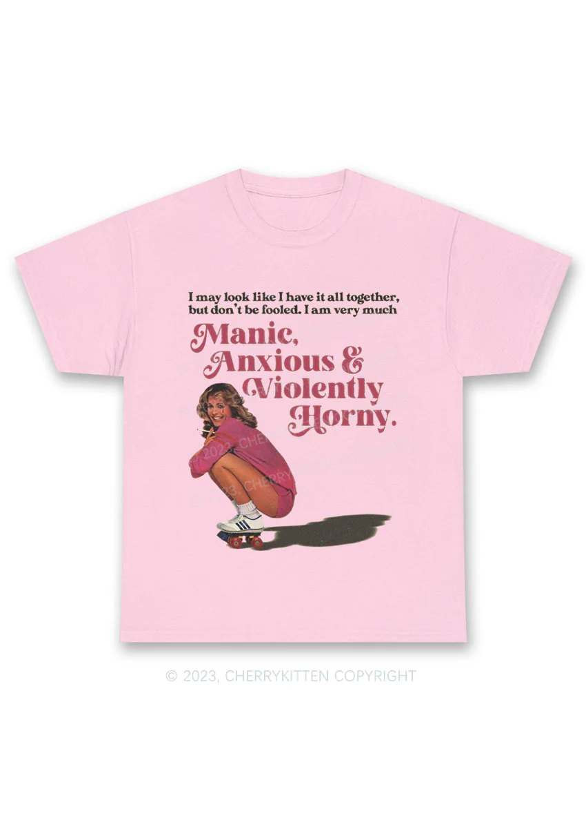 I Am Very Manic Anxious Violently Y2K Chunky Shirt Cherrykitten - Image 6