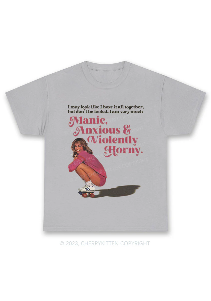 I Am Very Manic Anxious Violently Y2K Chunky Shirt Cherrykitten - Image 7