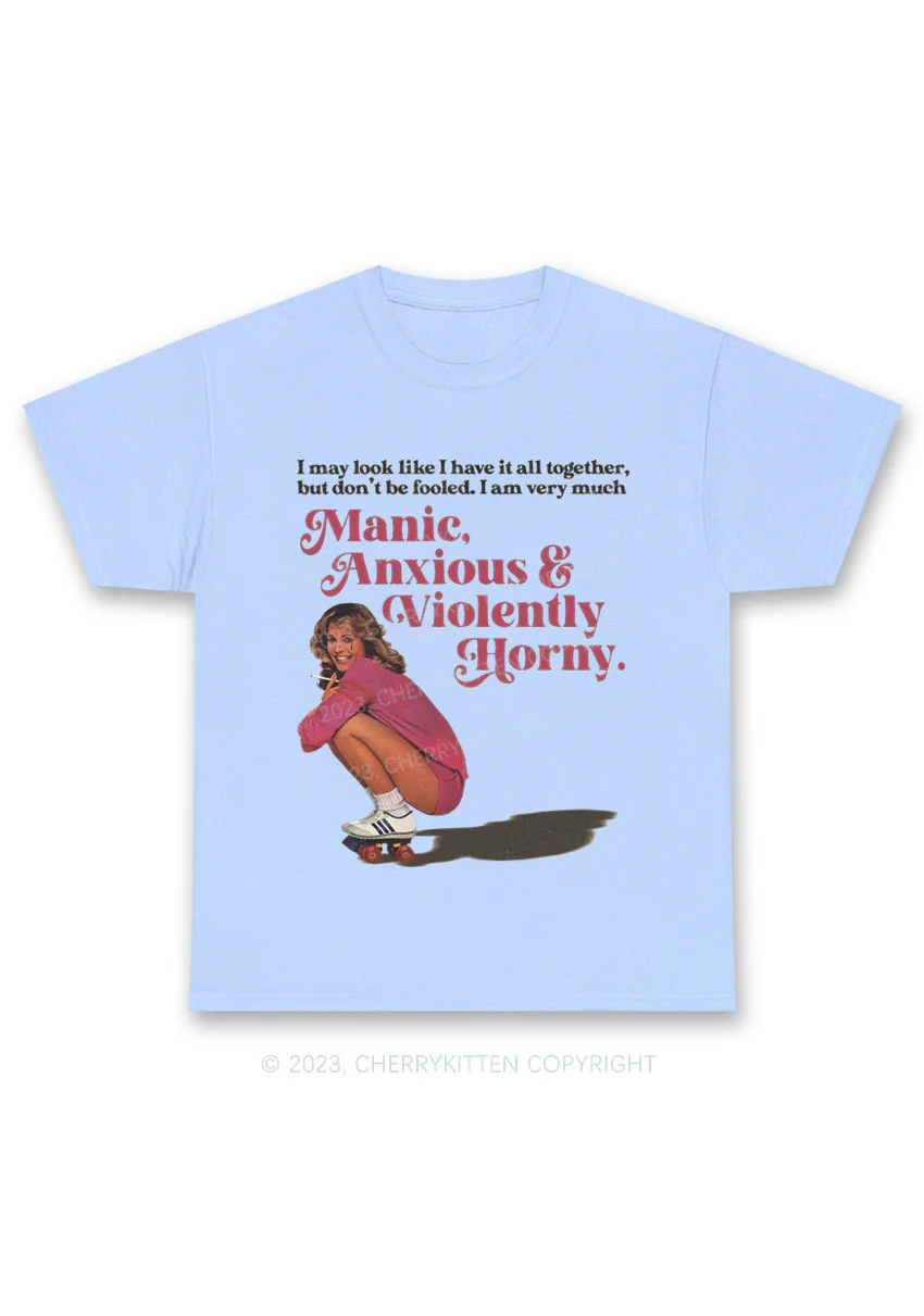 I Am Very Manic Anxious Violently Y2K Chunky Shirt Cherrykitten - Image 8